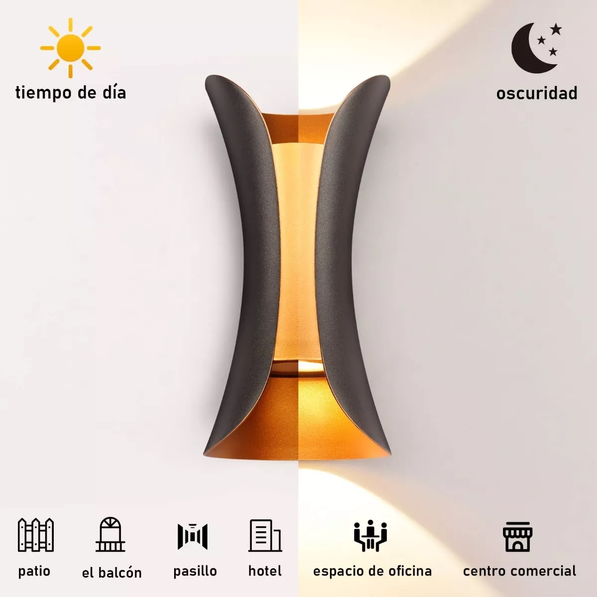 Set 2pc Lampara Led Exterior Lampara De Pared Interior Arbotante