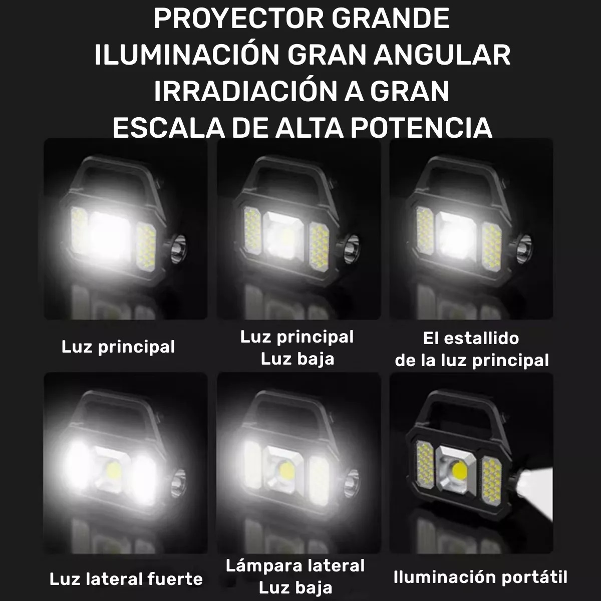 Lámpara Recargable De Trabajo Tipo Led De Mano P/campamento