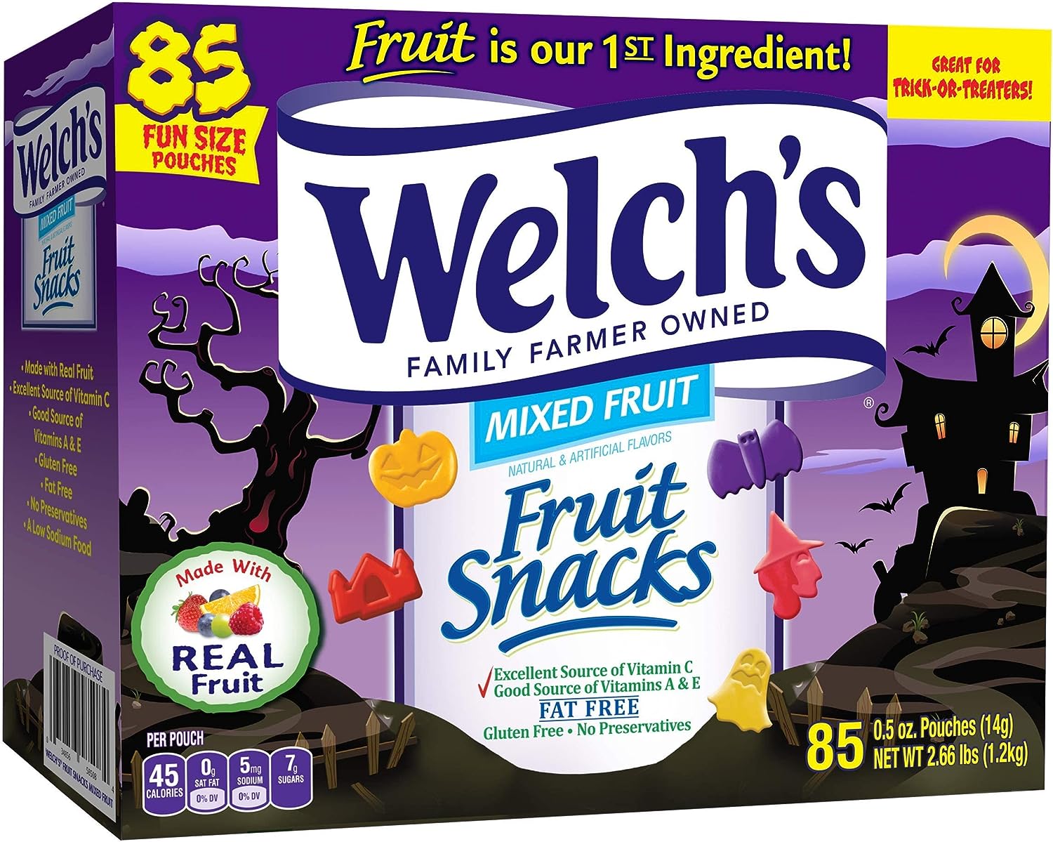 Welch's Gomitas Hechas Fruta Natural 85 Bolsitas Halloween
