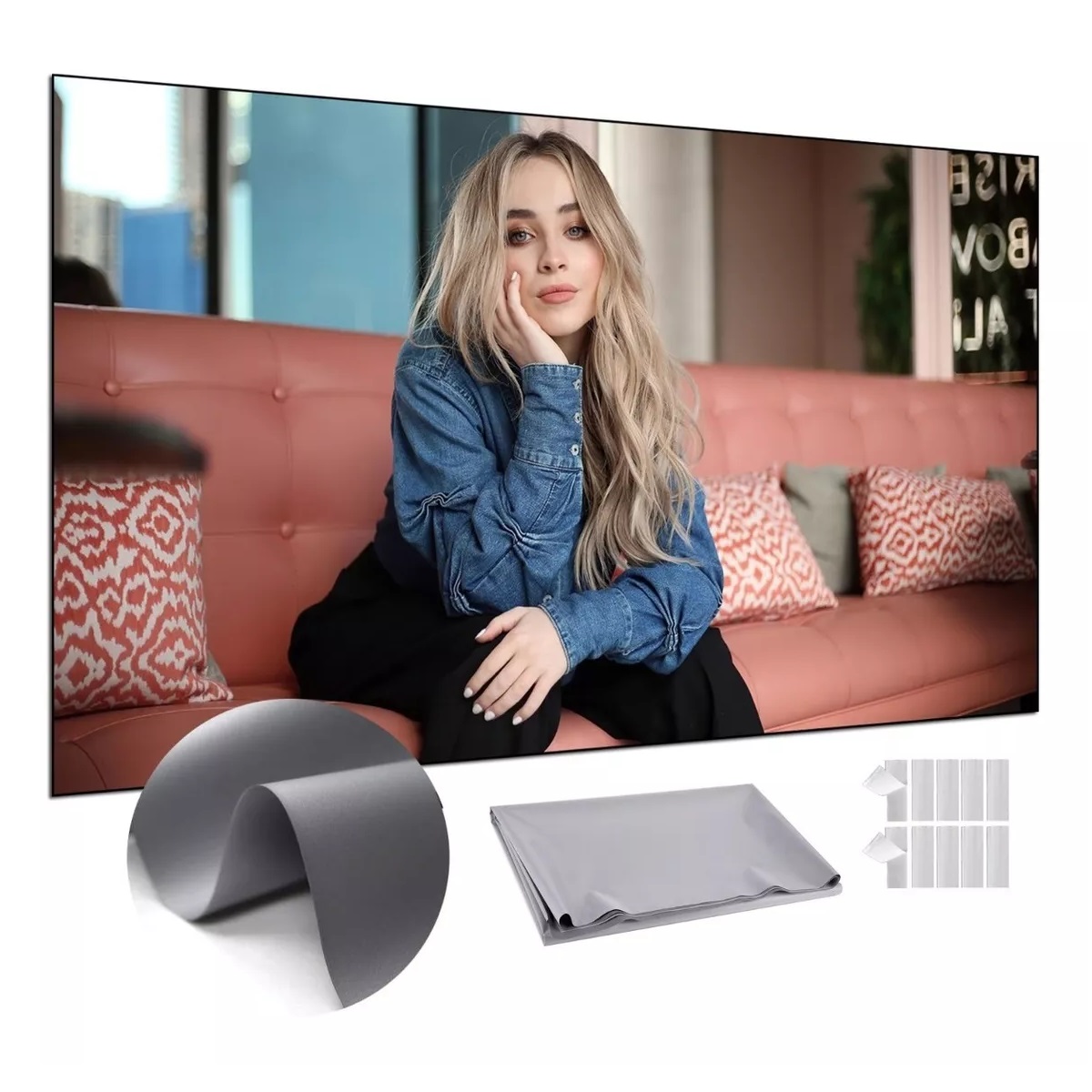 Pantalla De Proyeccion 100inch Cortina Metálica Anti-luz