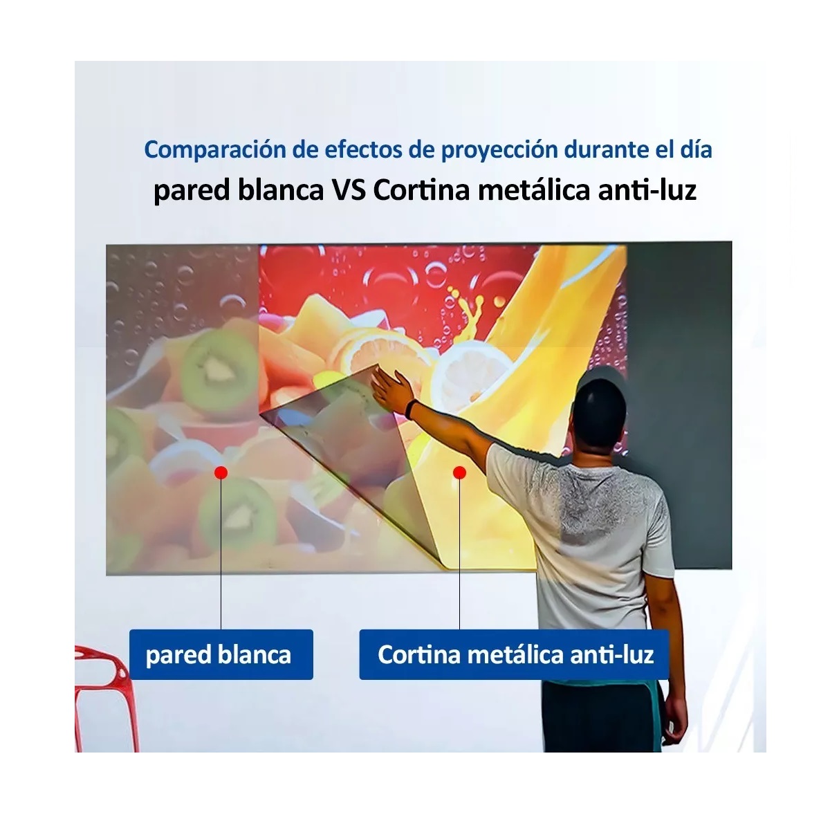 Pantalla De Proyeccion 100inch Cortina Metálica Anti-luz