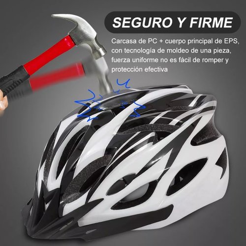 Set Casco De Bicicleta Adulto Ciclismo +gafas+mascara+bolso Blanco 58-63cm