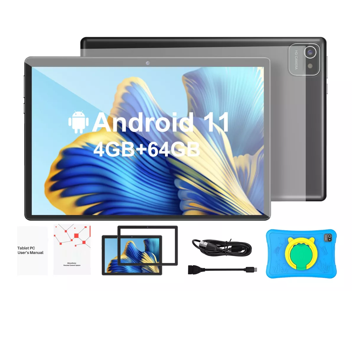 Tablet Con Funda Pad 10'' Android 64gb+4gb Memoria Ram Azul