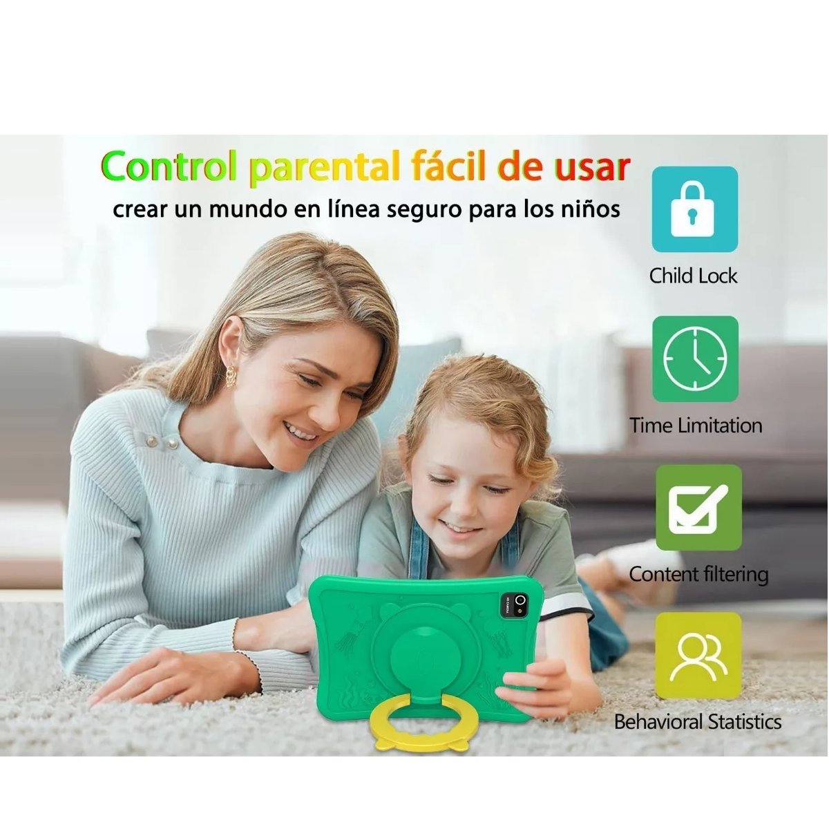 Tablet Con Funda  Pad 10'' Android 64gb+4gb Memoria Ram Verde Claro