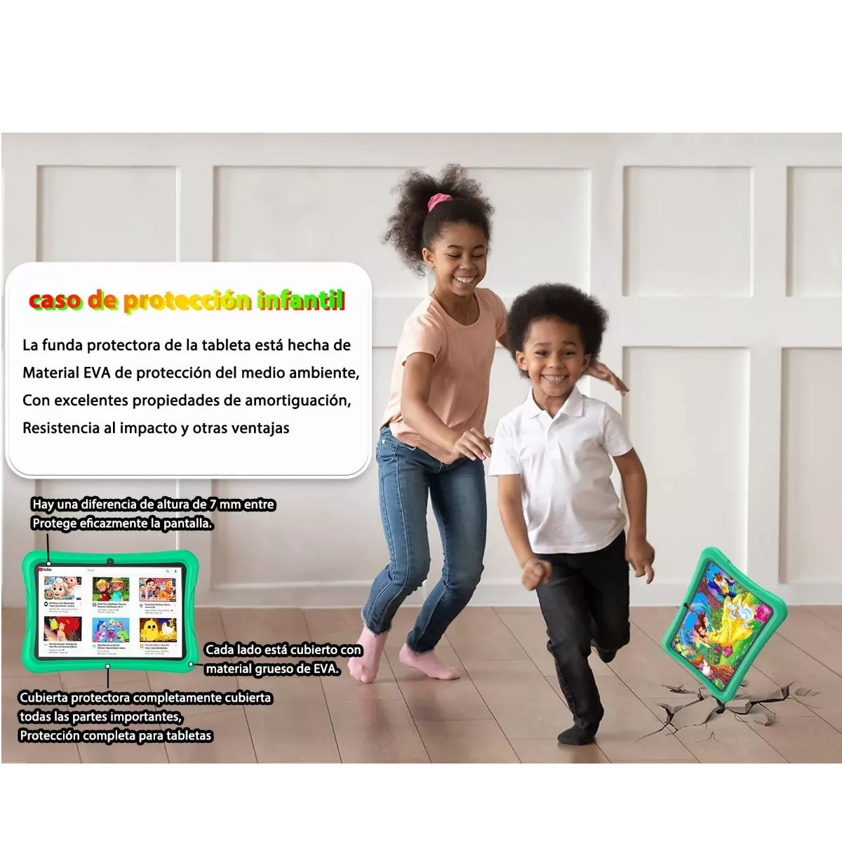 Tablet Con Funda  Pad 10'' Android 64gb+4gb Memoria Ram Verde Claro