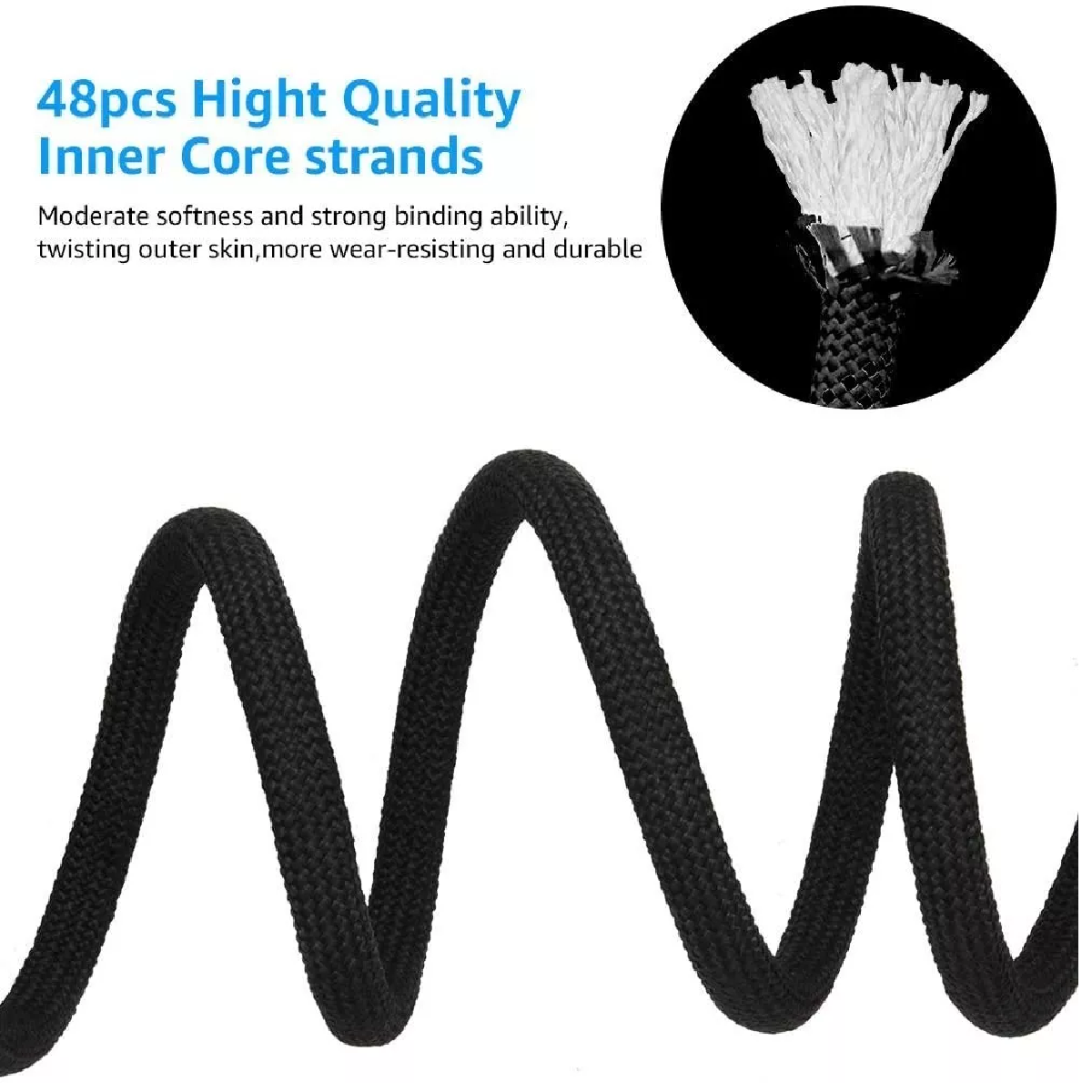 Cuerda Paracord De 12mm Para Escalada De Montaña, 10 M Azul