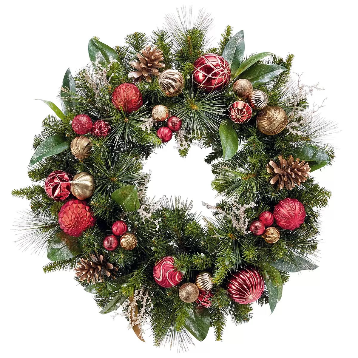 Corona Navideña 1601395-2 Preiluminada Con Luces LED - Rojo