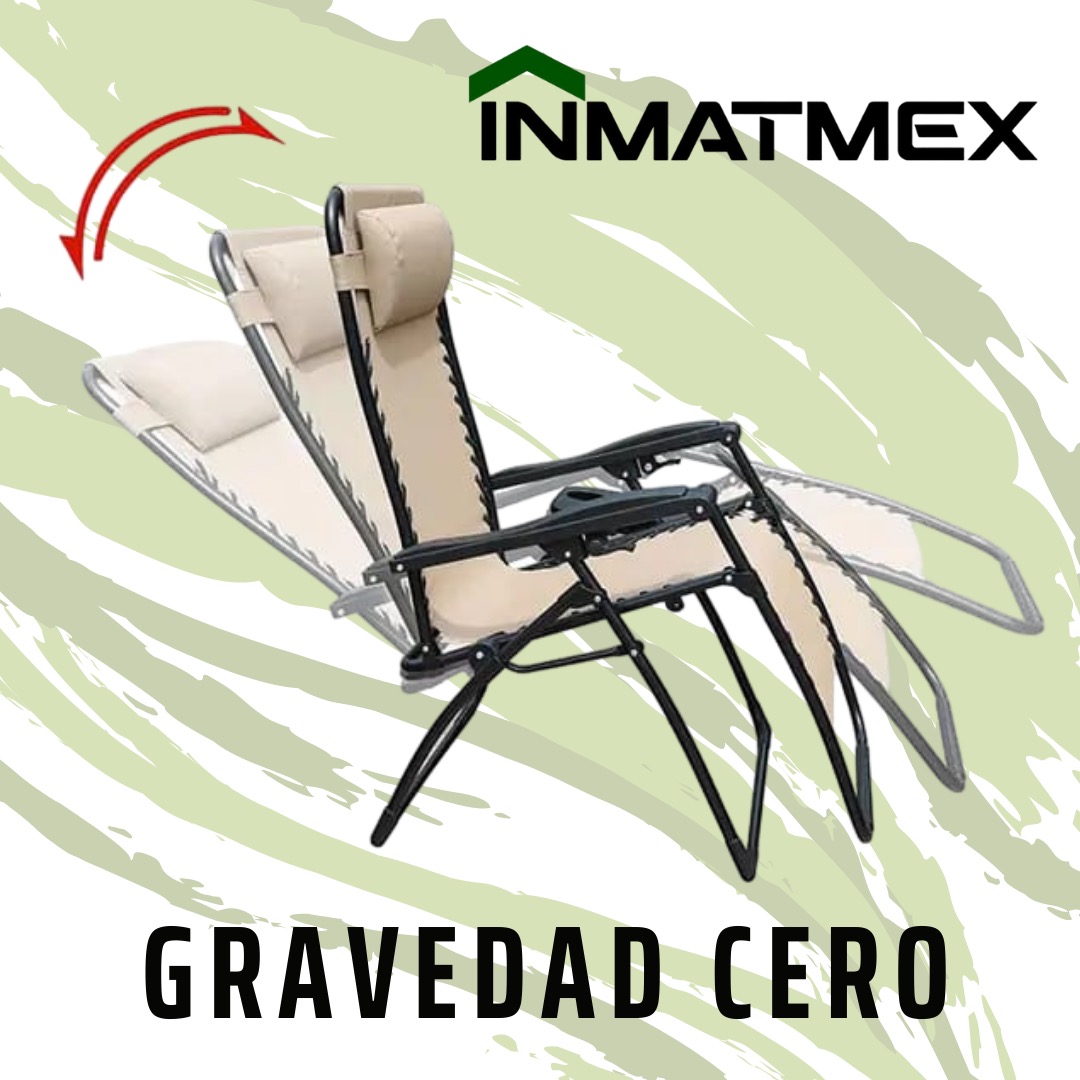 Set 2 Camastro Silla Plegable Gravdad 0 Jardin Alberca Playa Beige