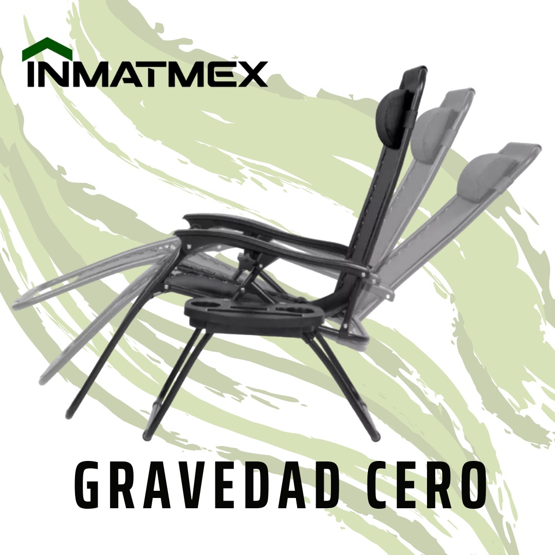 Silla Plegable Reclinable Gravedad Cero, Calidad Y Comodidad  Negro.