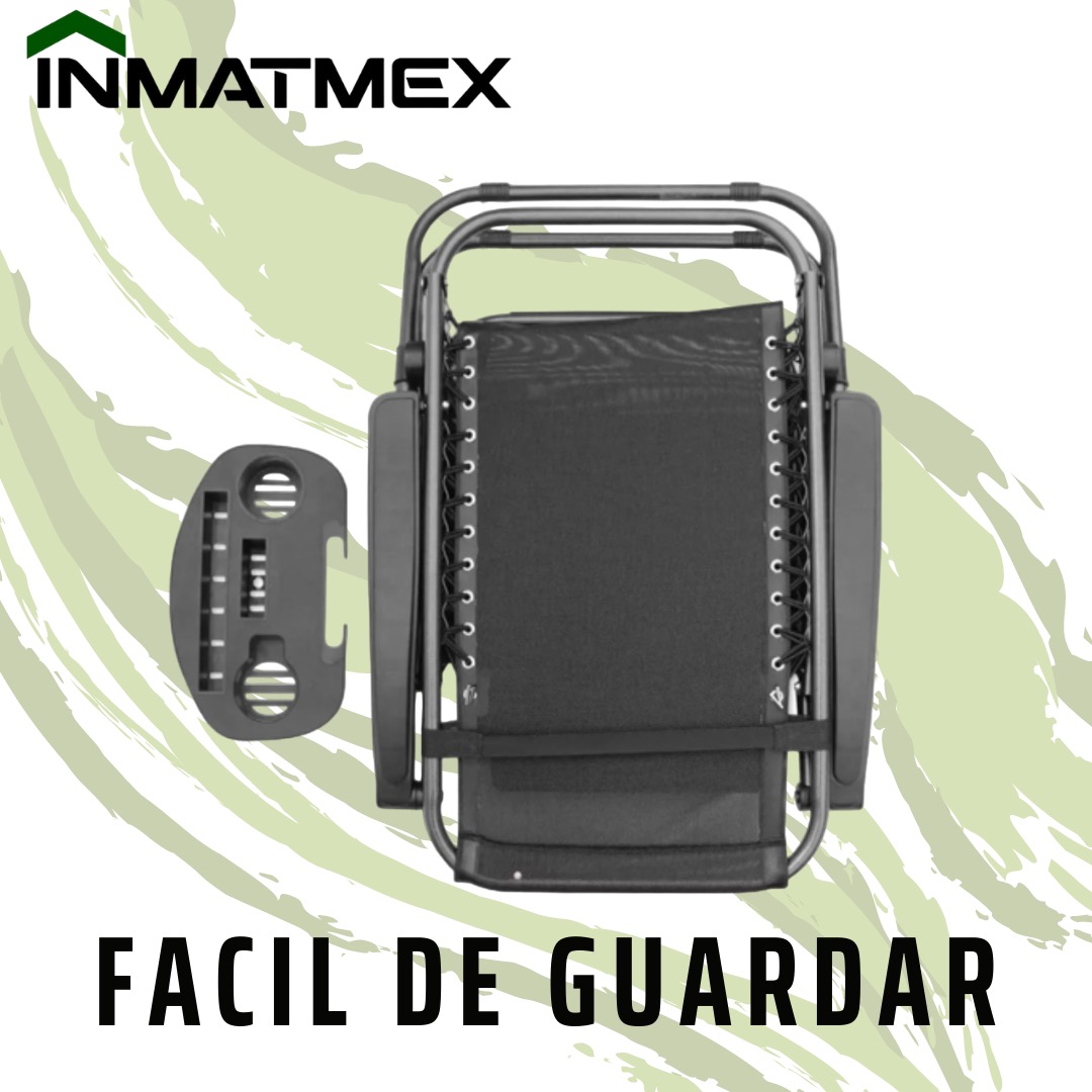 Set 2 Camastro Silla Plegable Gravdad 0 Jardin Alberca Playa Negro