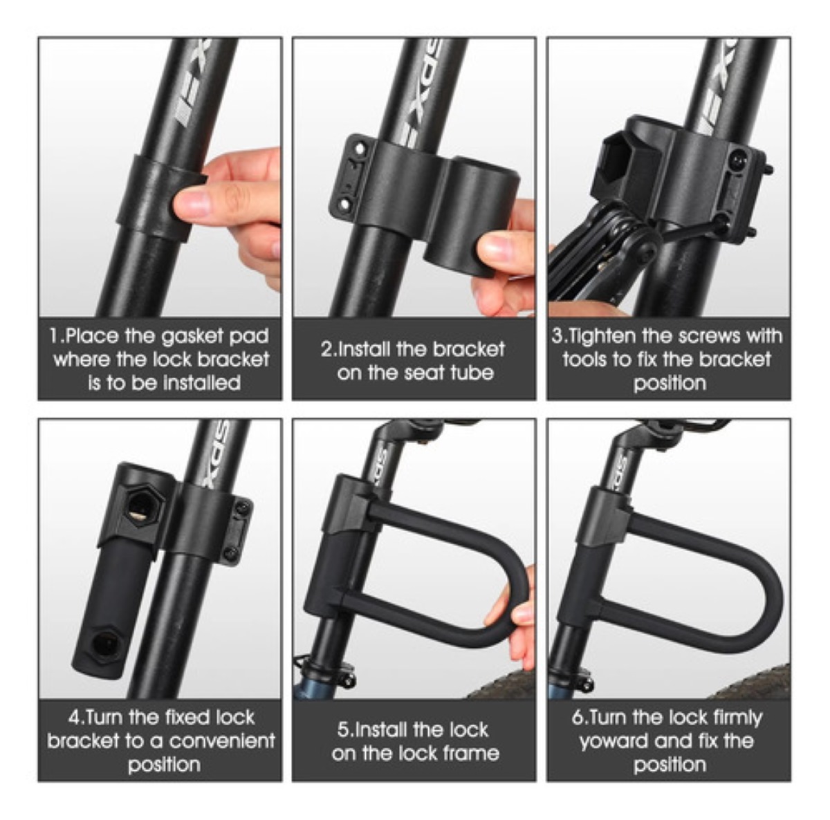 Candado Rigido Tipo U Para Bicicleta Motocicleta+1.2 M Cable Negro