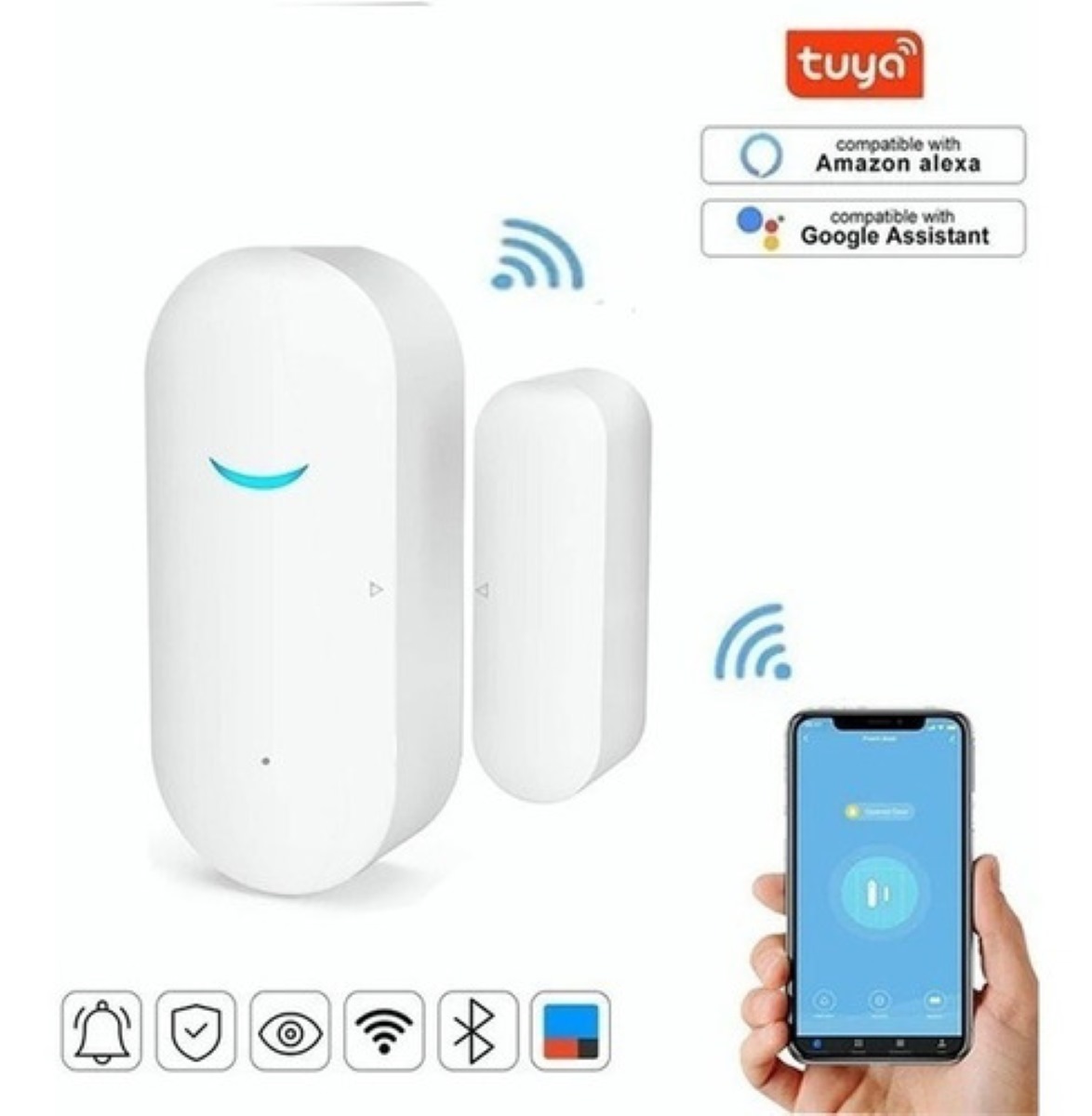 Sensor Inteligente Wifi Con Alarma Seguridad Blanco