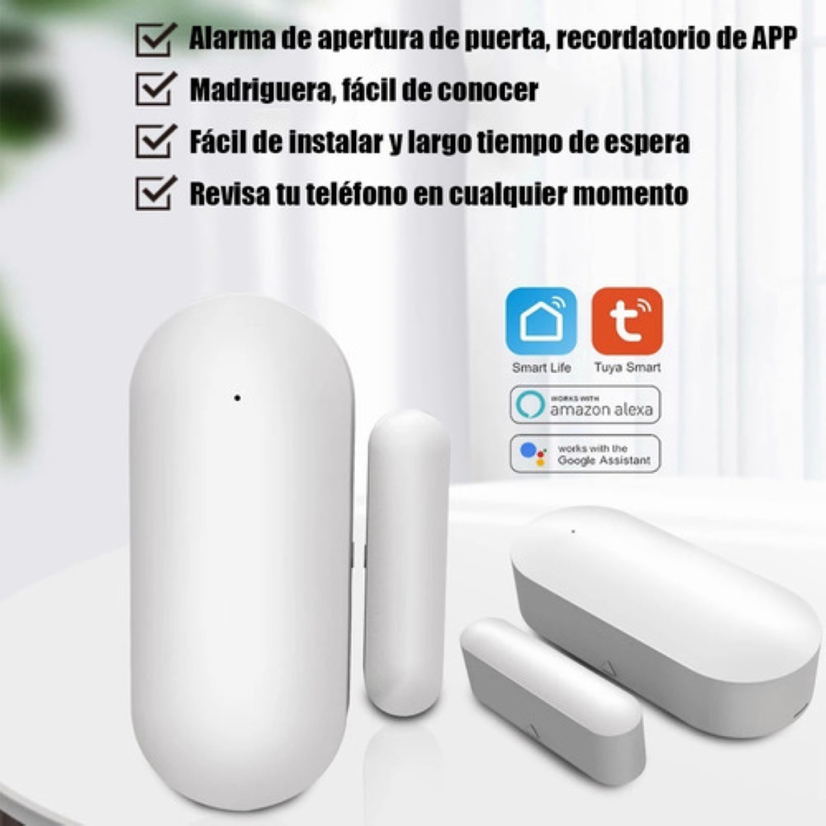 Sensor Inteligente Wifi Con Alarma Seguridad Blanco