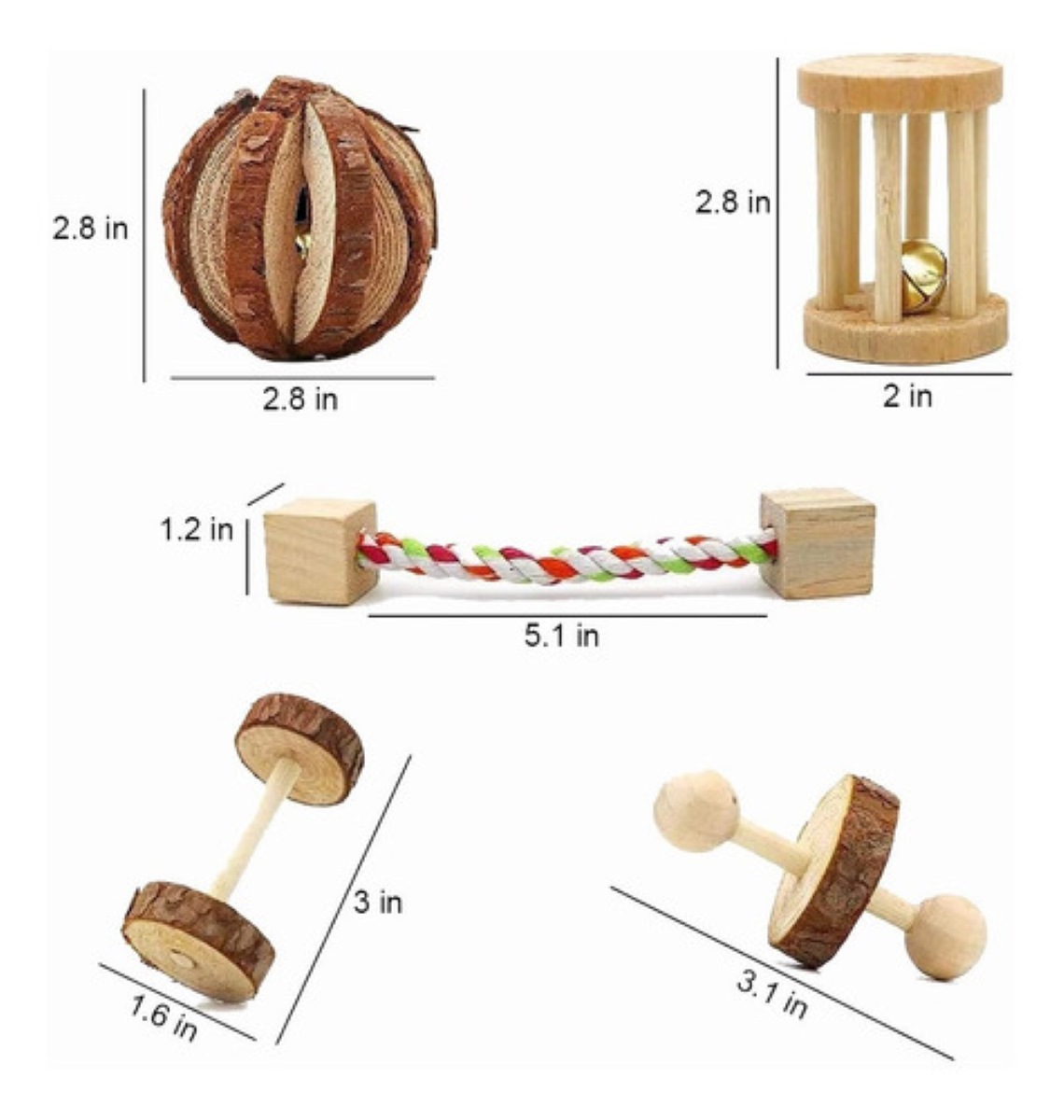 Juego De Juguetes Masticar Para Mascota 10pzs Marron Claro