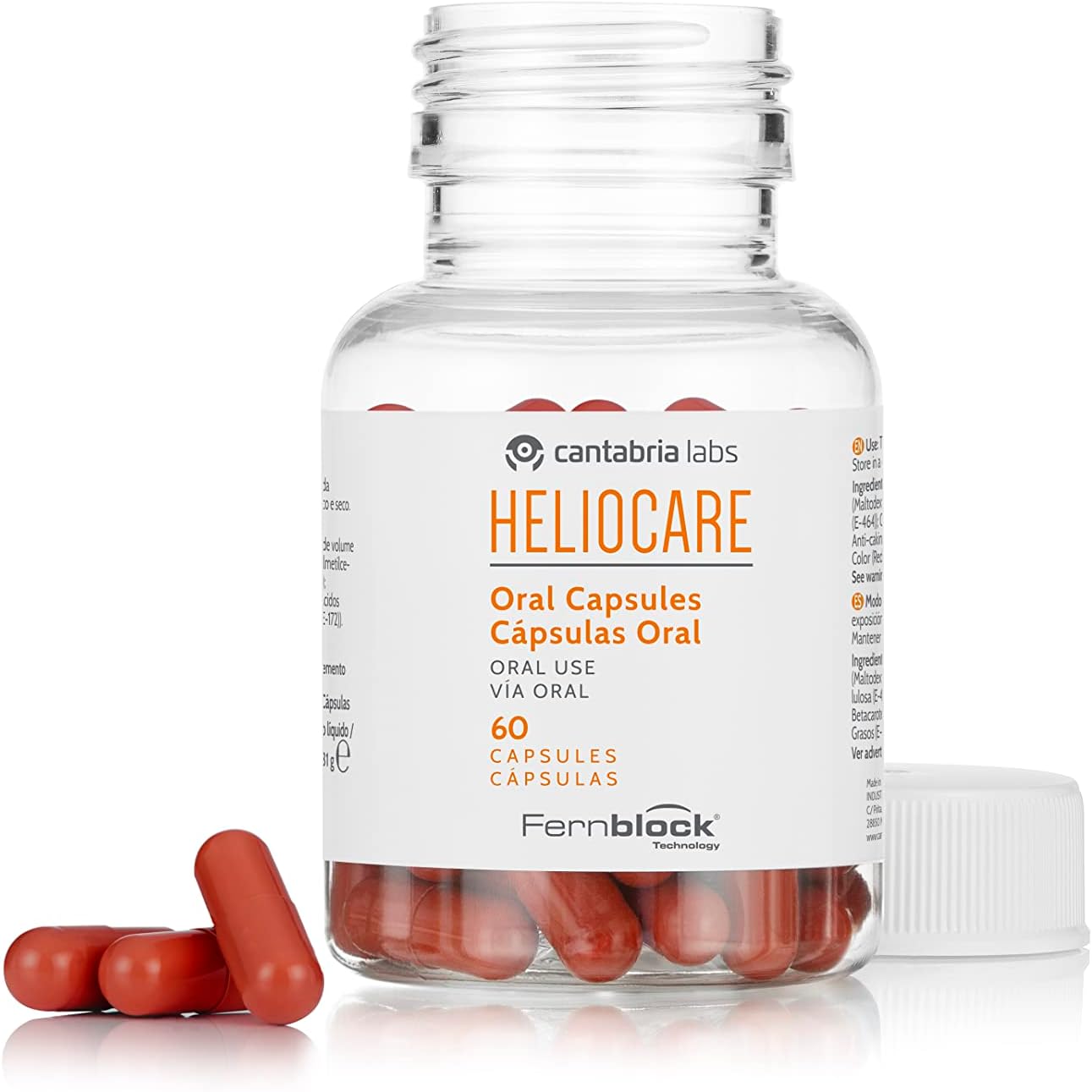 Heliocare - Protector Solar Oral neutraliza rayos UV y efecto antioxidante - 60 caps