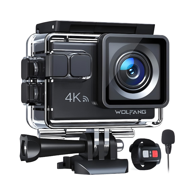 Wolfang Cámara De Acción Deportiva Wifi 4k 20mp Con Micrófono Externo