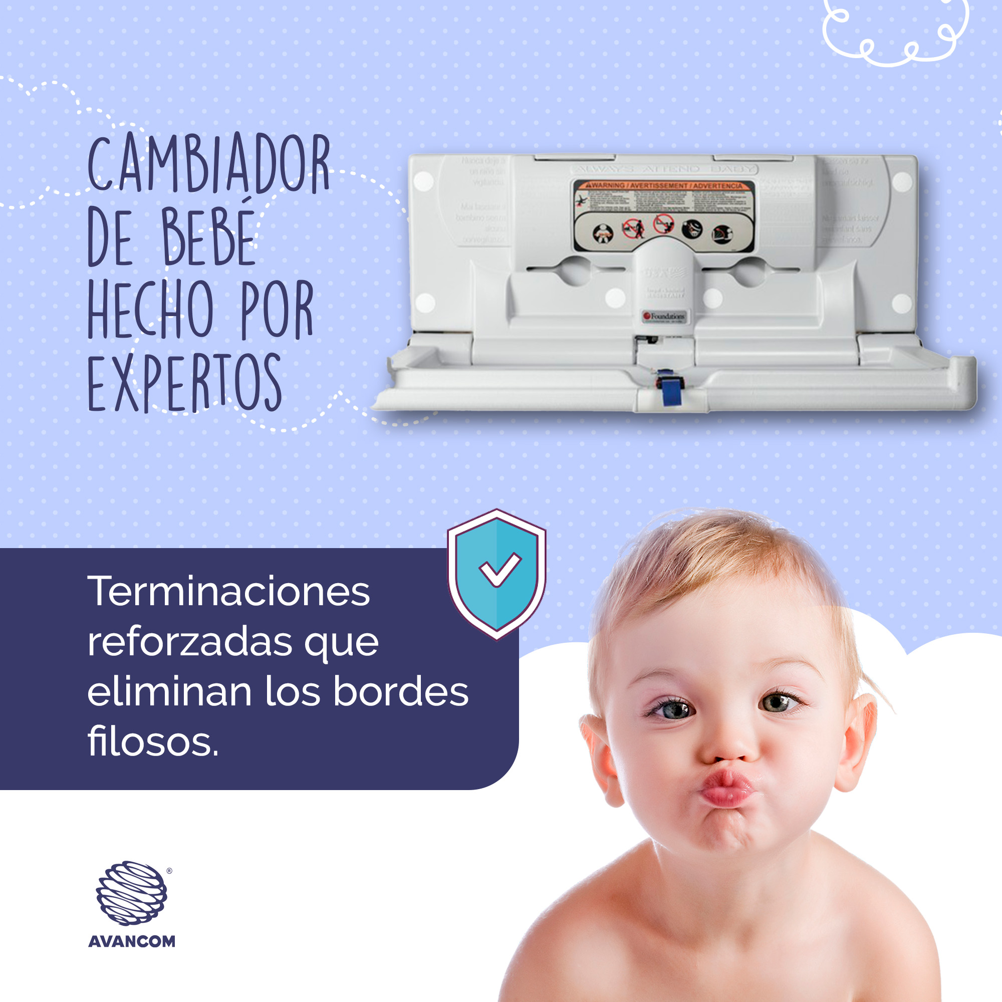 Cambiador De Pañales Bebe Plegable Horizontal Y Rigido Para Pared