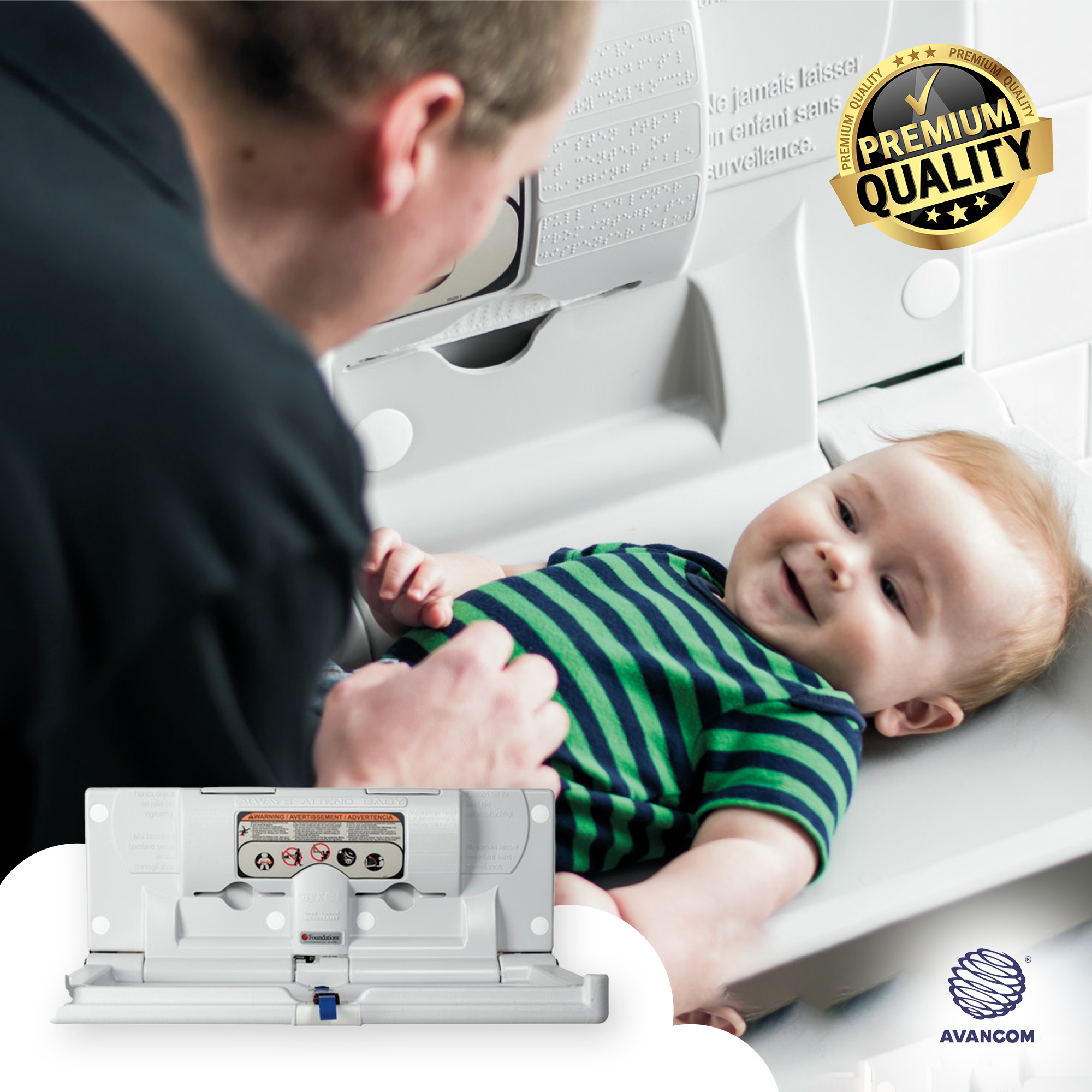 Cambiador De Pañales Bebe Plegable Horizontal Y Rigido Para Pared