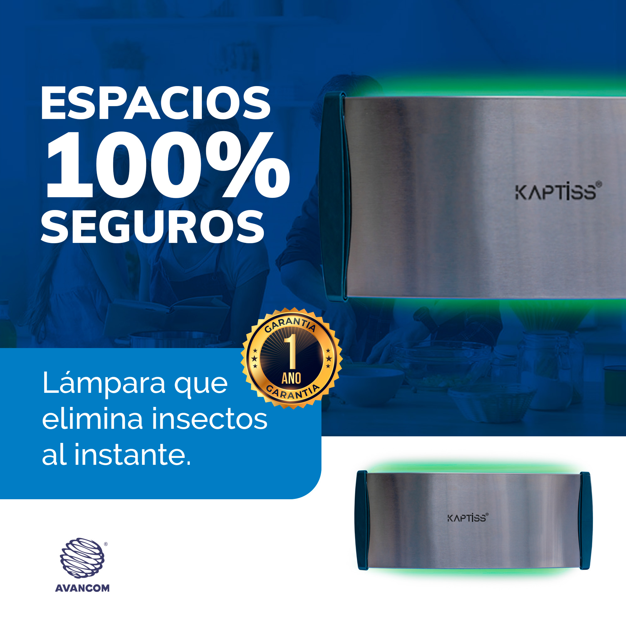 Lampara Mata Insectos Avantlight Modelo Kaptiss + 6 Pads