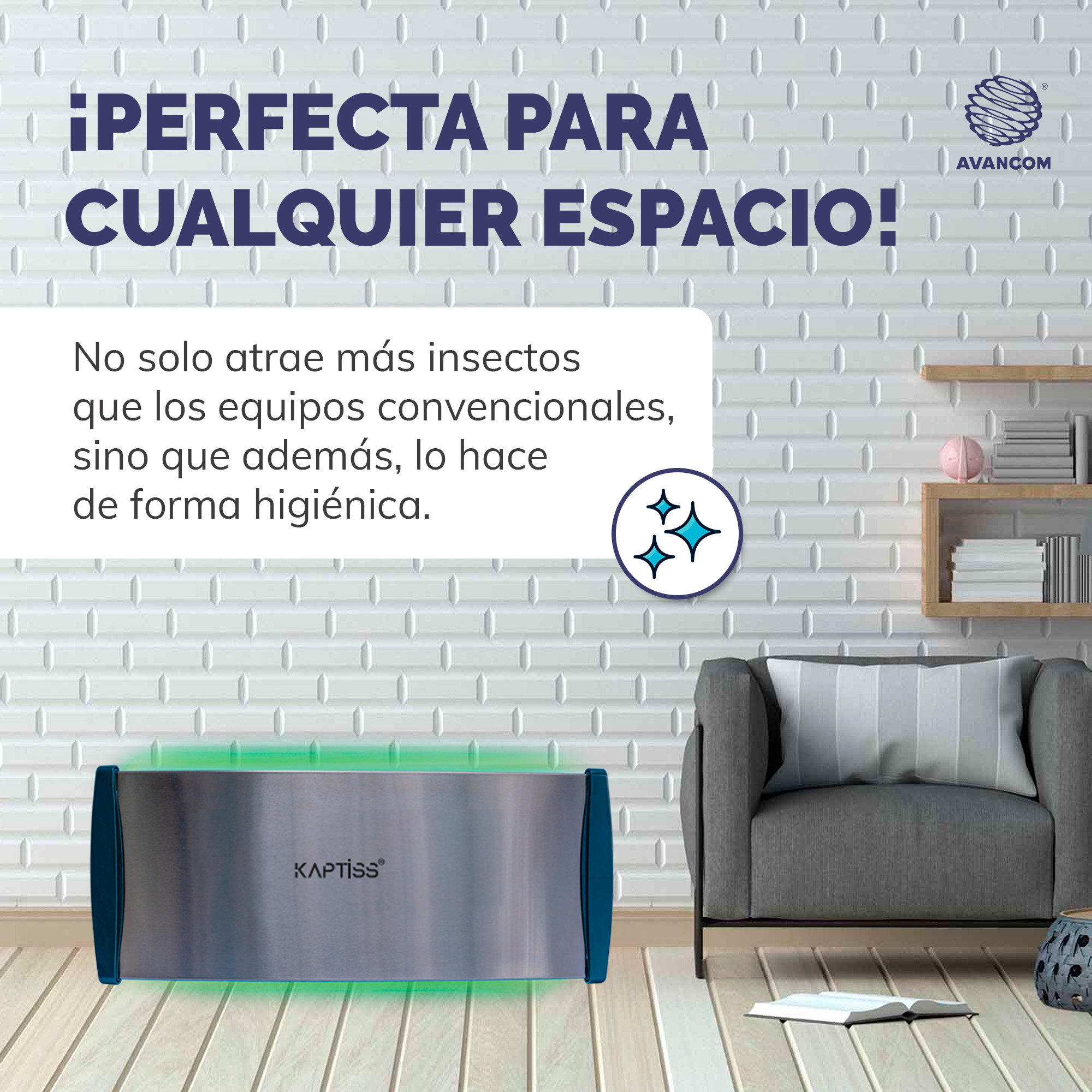 Lampara Mata Insectos Avantlight Modelo Kaptiss + 6 Pads