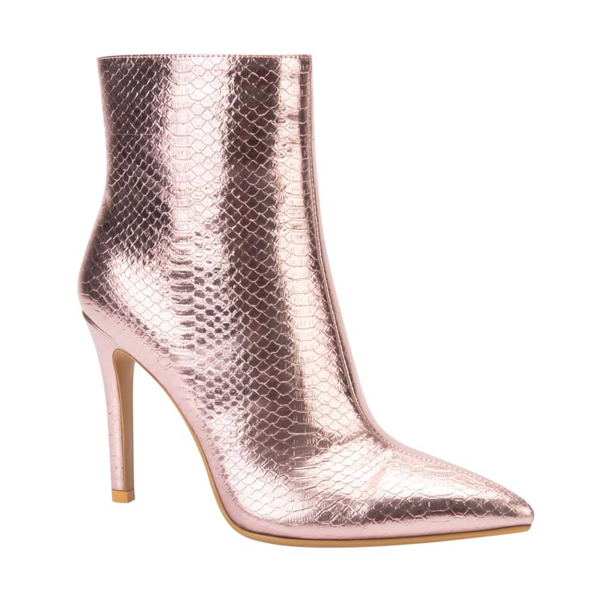 Botas de vestir rosas con grabado animal marca Belinda Peregrin, mod. 1090109