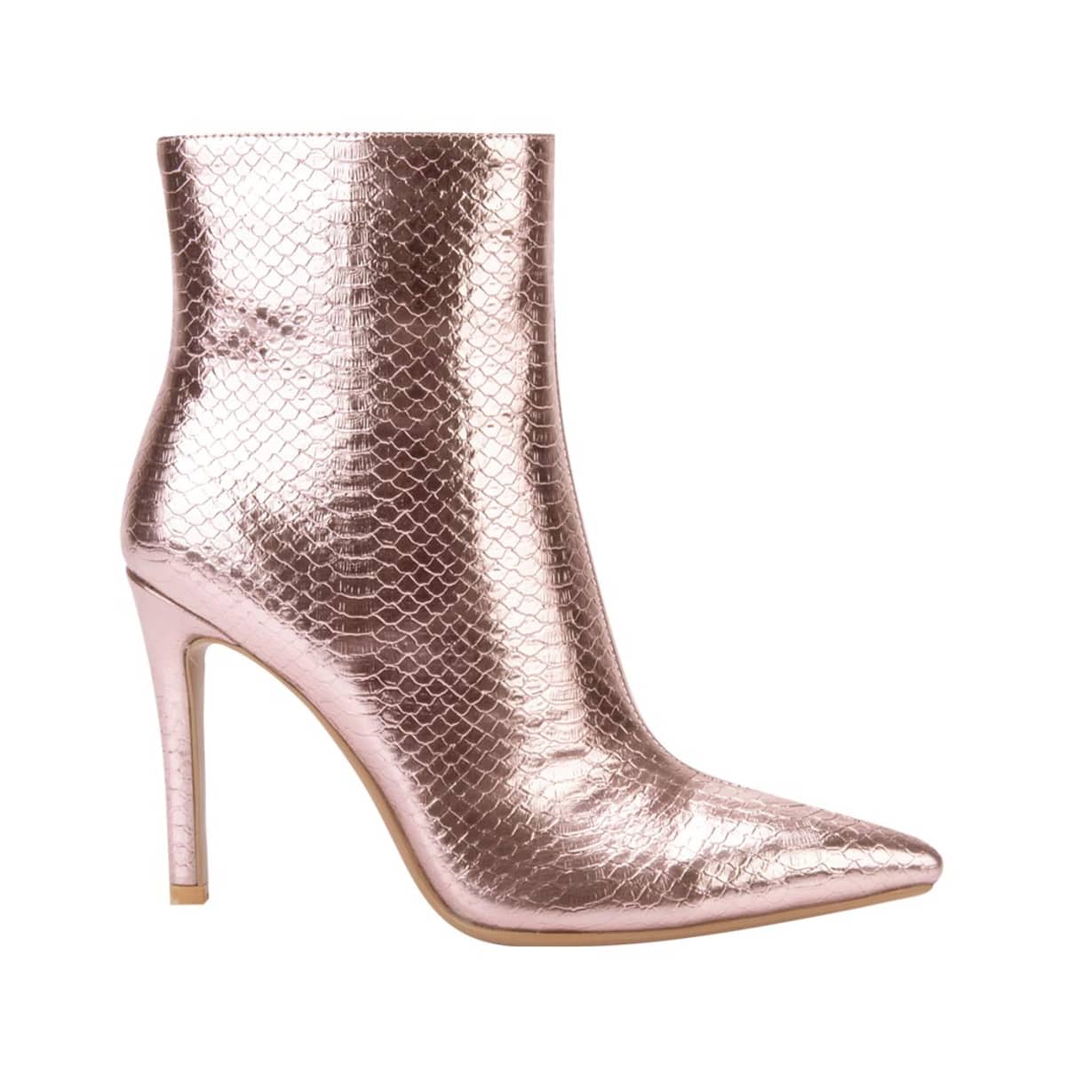 Botas de vestir rosas con grabado animal marca Belinda Peregrin, mod. 1090109