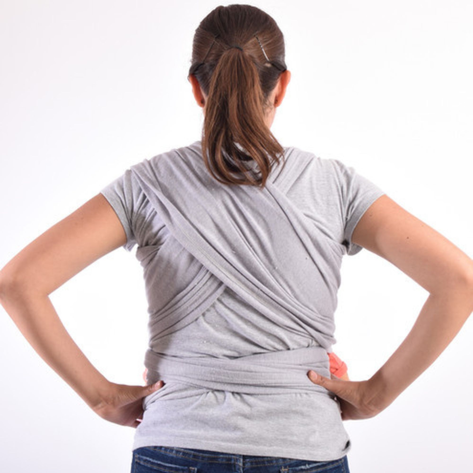 Rebozo Fular Semielástico Changuitos Portabebé 10 Colores Color Gris Claro