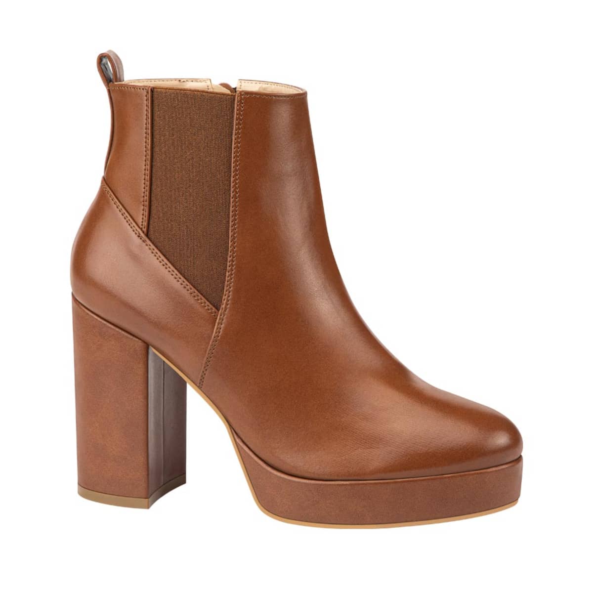 Botas de vestir marca Sao Paulo, color cognac con plataforma y tacón, mod. 1109991