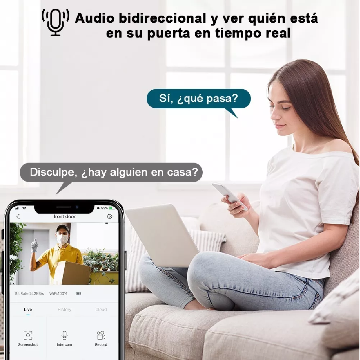 Timbre Con Cámara Inalámbrica 1080p Hd Con Visión Nocturna