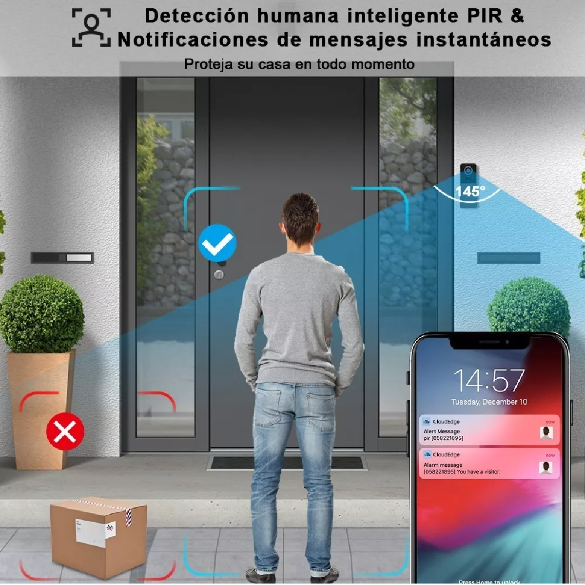 Timbre Con Cámara Inalámbrica 1080p Hd Con Visión Nocturna