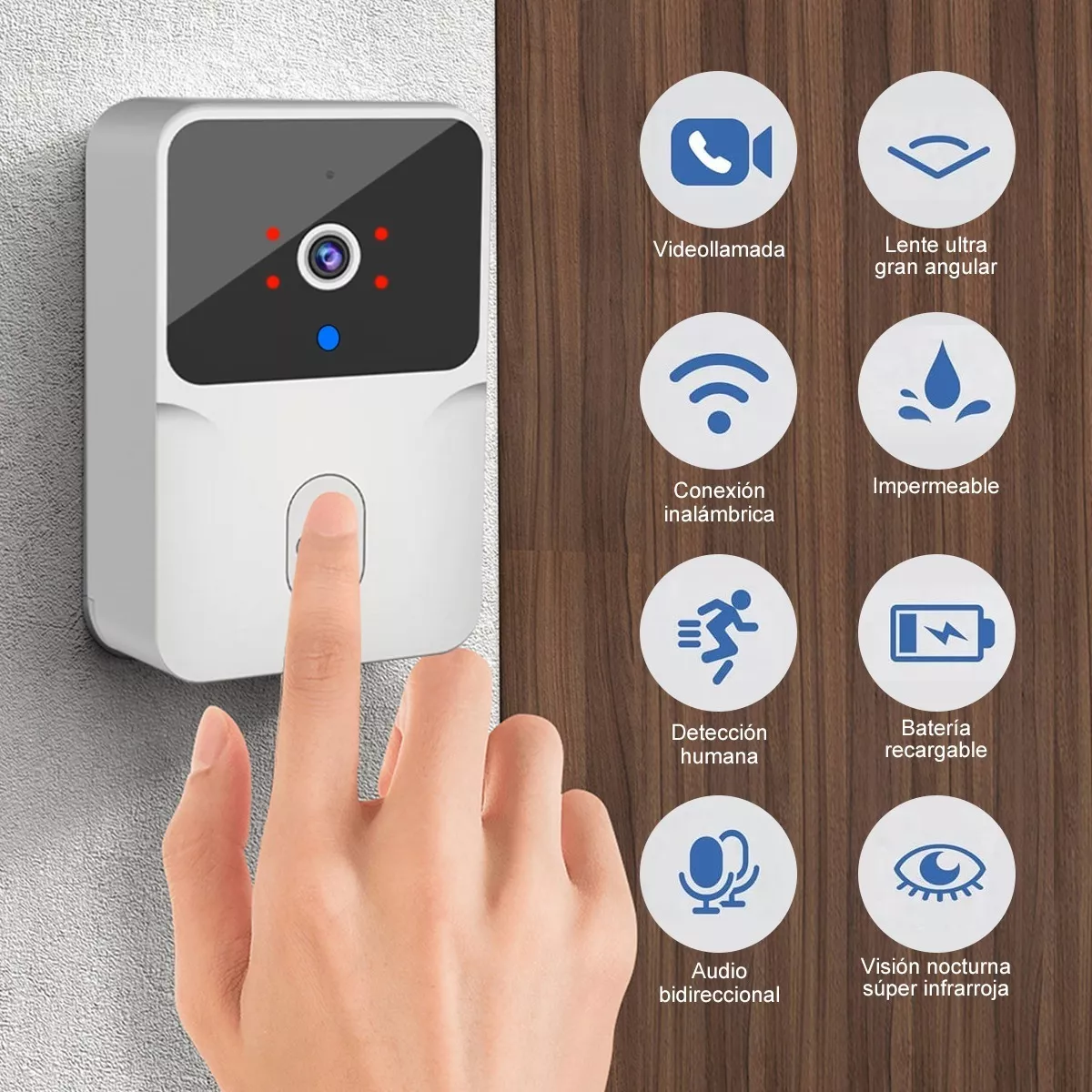 Timbre De Video Inteligente Wifi Inalámbrica Audio Cámara