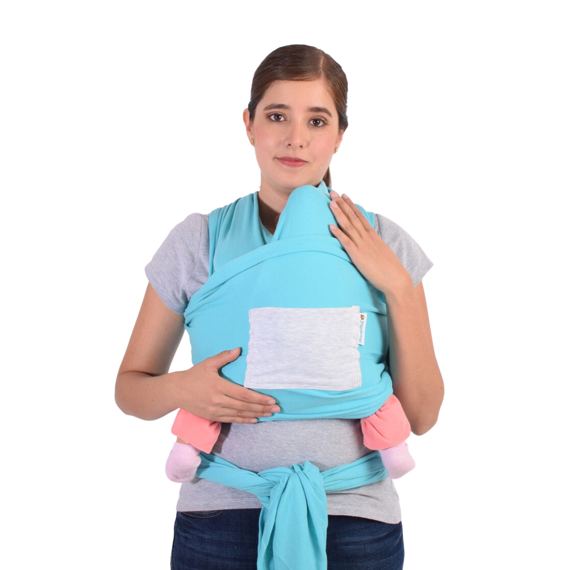 Rebozo Fular Semielástico Changuitos Portabebé 10 Colores Color Aqua