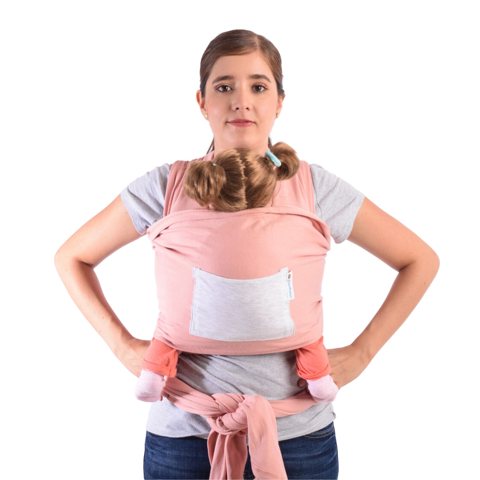 Rebozo Fular Semielástico Changuitos Portabebé 10 Colores Color Palo de Rosa