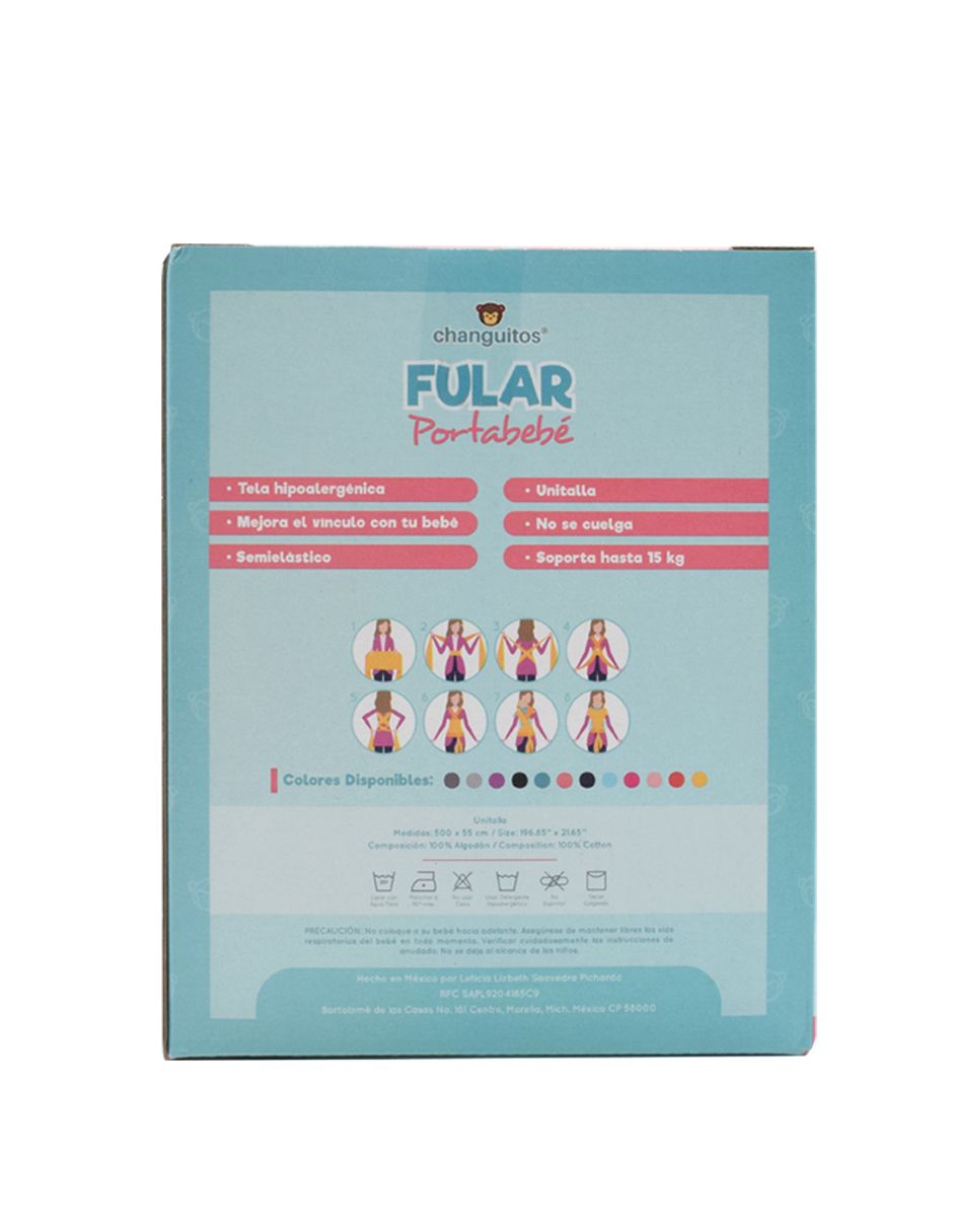 Rebozo Fular Semielástico Changuitos Portabebé 10 Colores Color Palo de Rosa