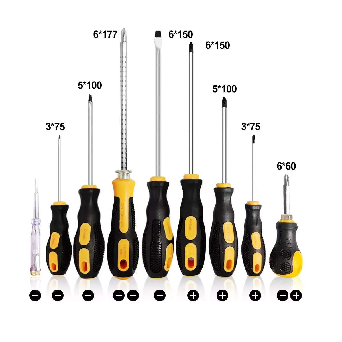 Juego De Destornilladores Cortos Y De Doble Uso 9 Piezas