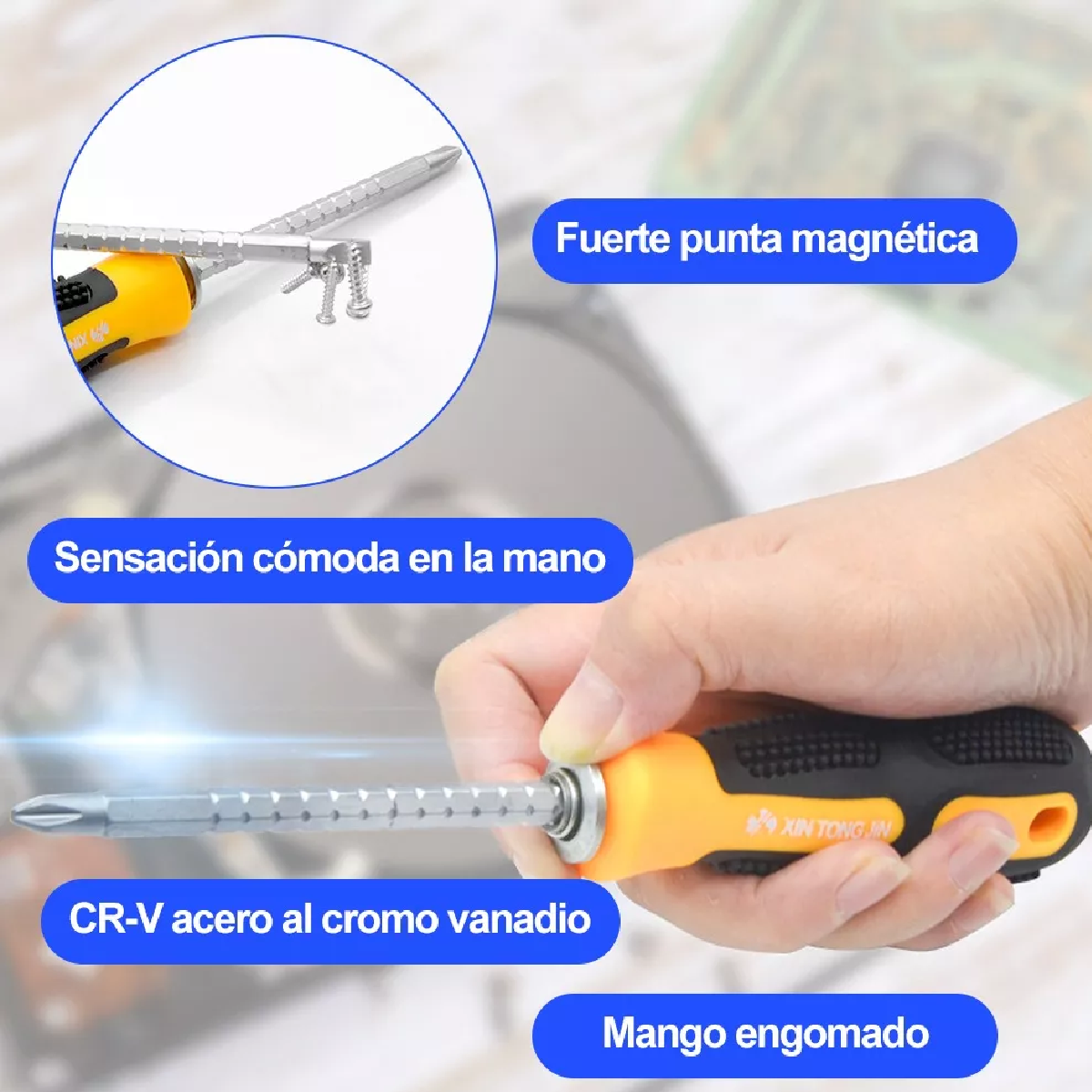 Juego De Destornilladores Cortos Y De Doble Uso 9 Piezas