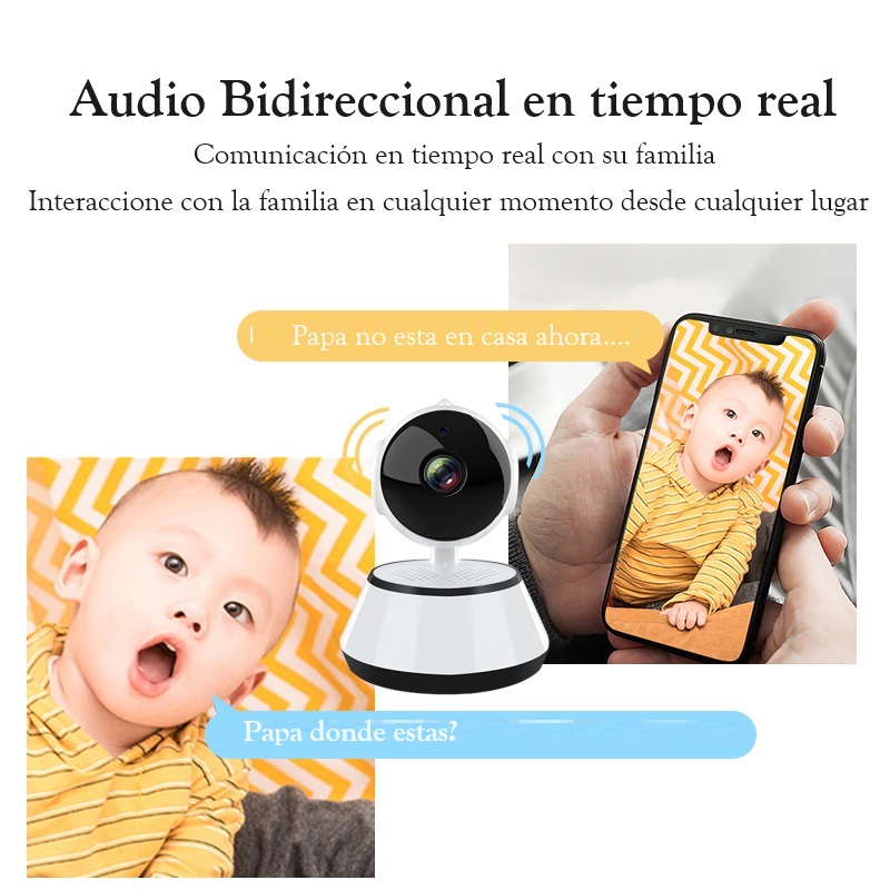 Camara Vigilancia Bebe Notificacion Sonido Movimiento Wifi