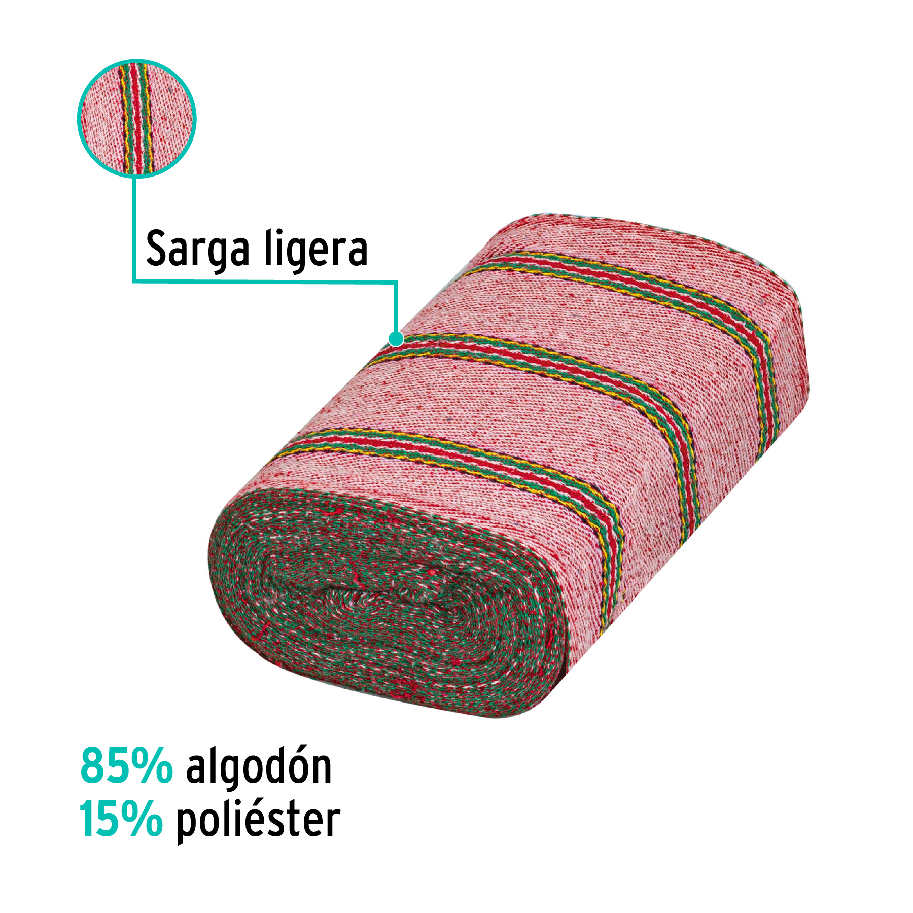 ROLLO DE 25 M DE JERGA SARGA LIGERA ROJA, KLINTEK 57100