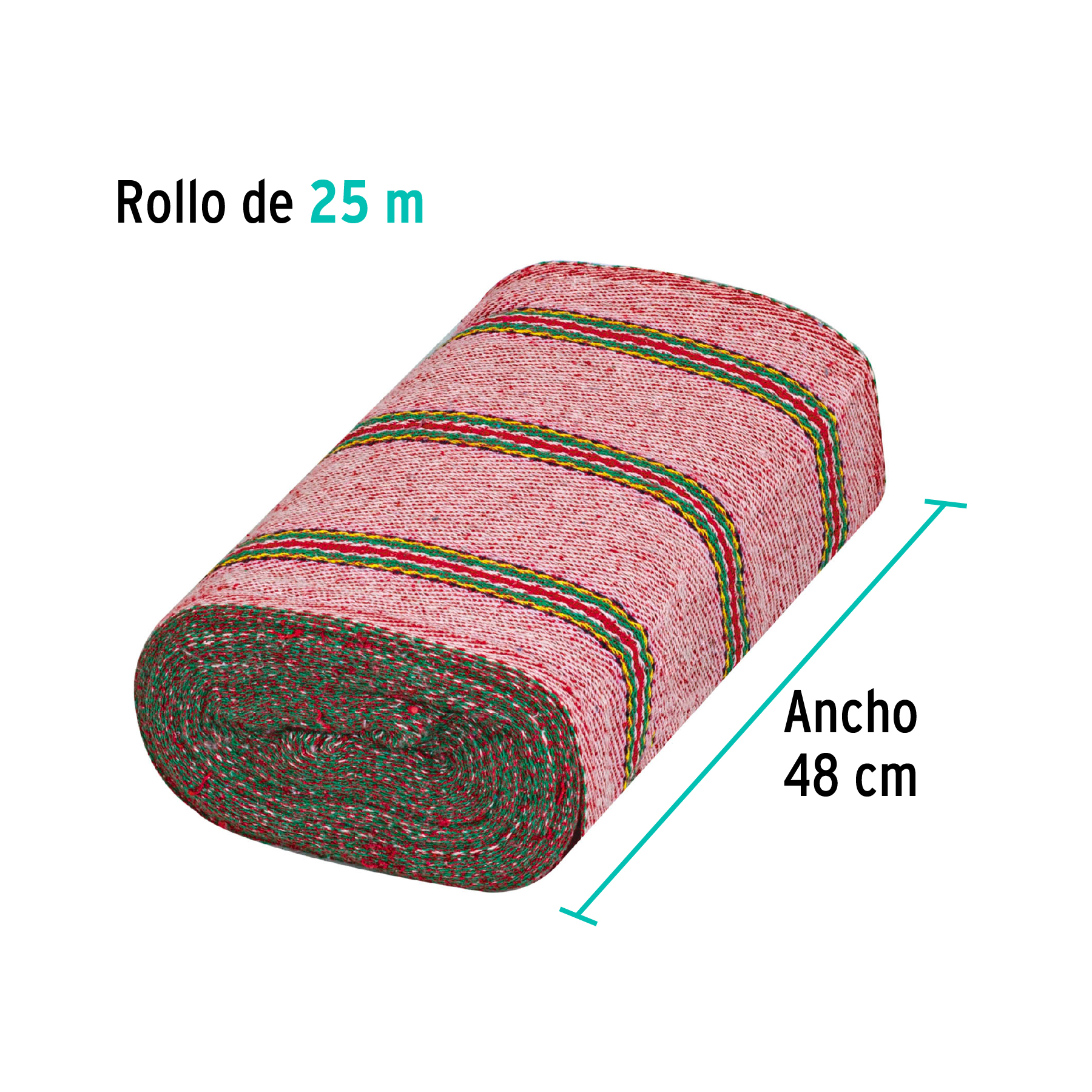 ROLLO DE 25 M DE JERGA SARGA LIGERA ROJA, KLINTEK 57100