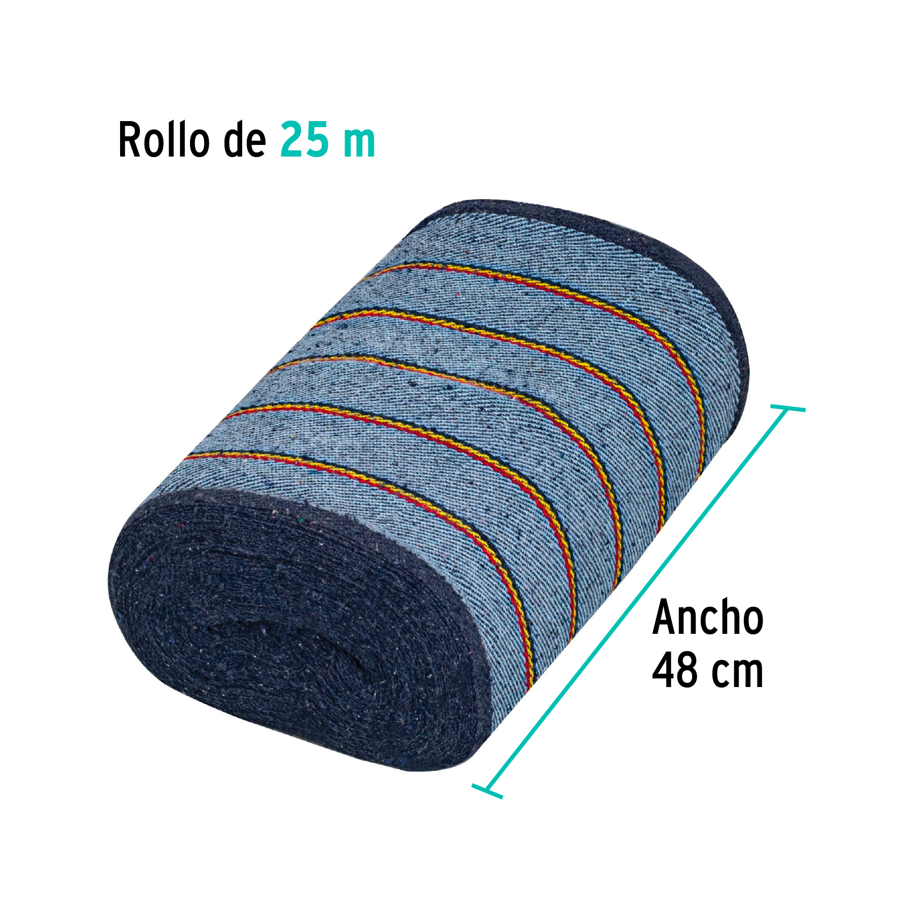 ROLLO DE 25 M DE JERGA SARGA GRUESA AZUL, KLINTEK 57058