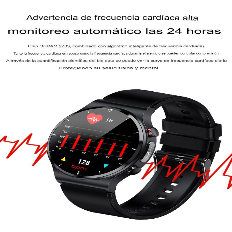 SmartWatch De Alta Precisión Medica 2023,Monitoreo de glucosa, presión arterial, frecuencia cardíaca, oxigenación en la sangre y más. Para Caballeros.