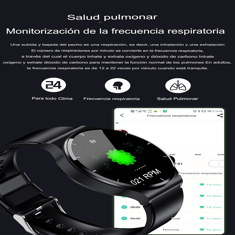 SmartWatch De Alta Precisión Medica 2023,Monitoreo de glucosa, presión arterial, frecuencia cardíaca, oxigenación en la sangre y más. Para Caballeros.