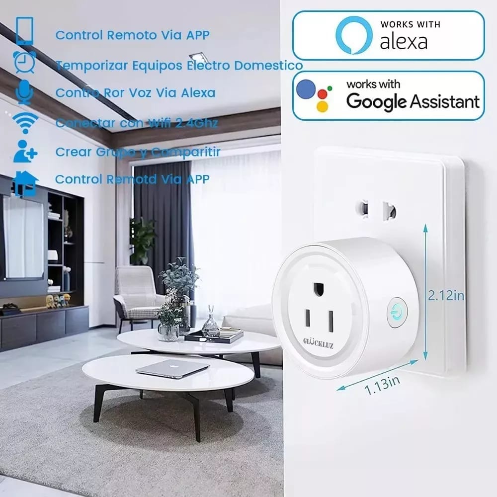 Enchufe Inteligente Wifi Tuya Contacto Alexa Smart Plug