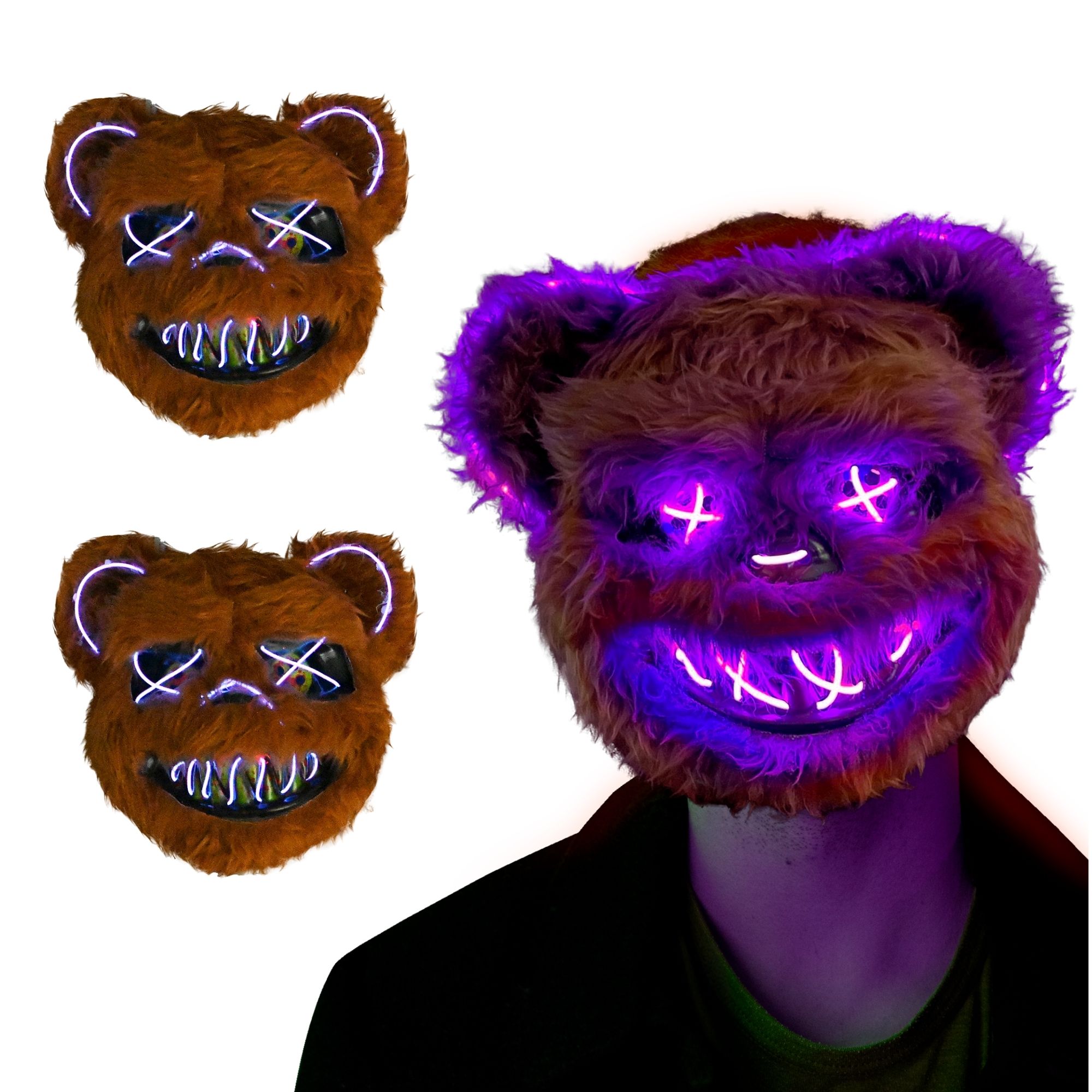 Paquete Mascara Led Oso Sangriento Halloween 2 piezas