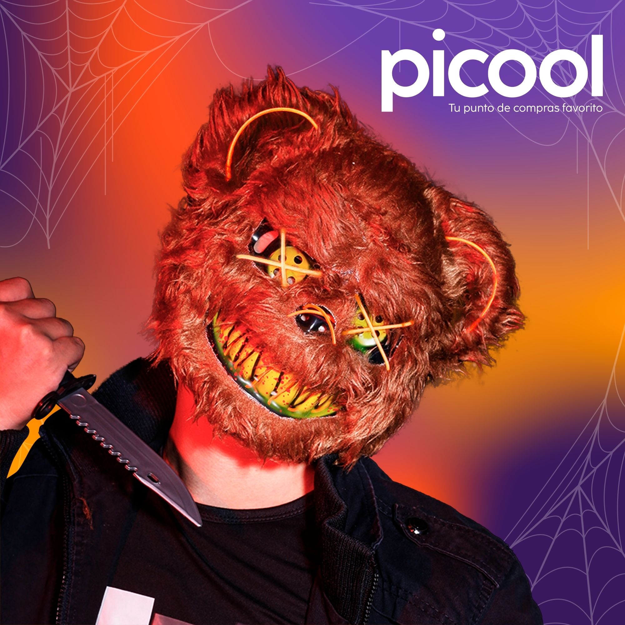 Paquete Mascara Led Oso Sangriento Halloween 2 piezas