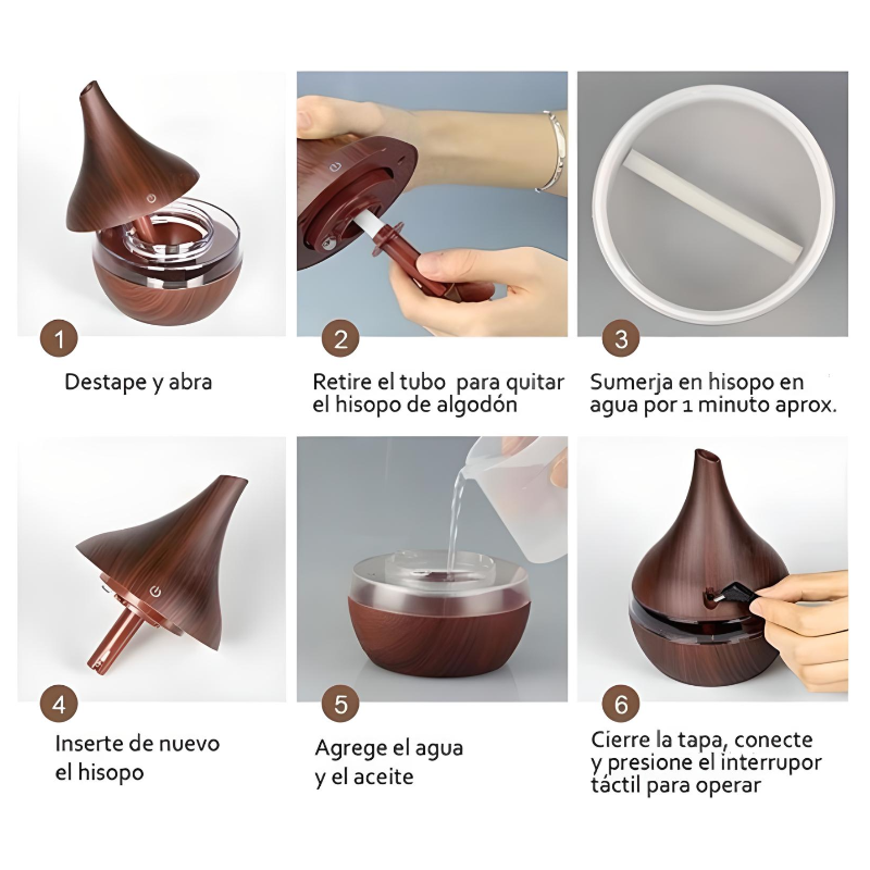 Difusores De Aromas Eléctricos Humidificador De Aire 300ml