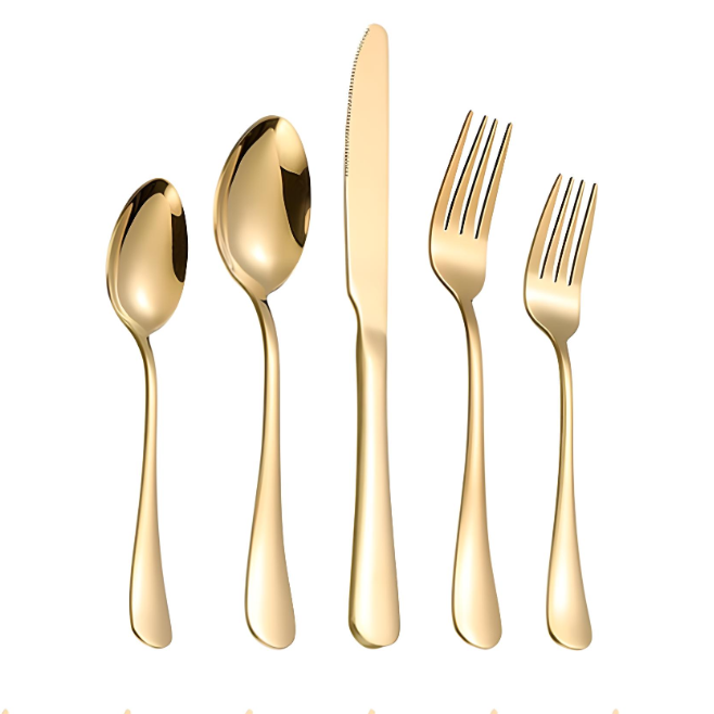 Juego De Cubiertos Acero Inoxidable Dorado Topon 40 Piezas