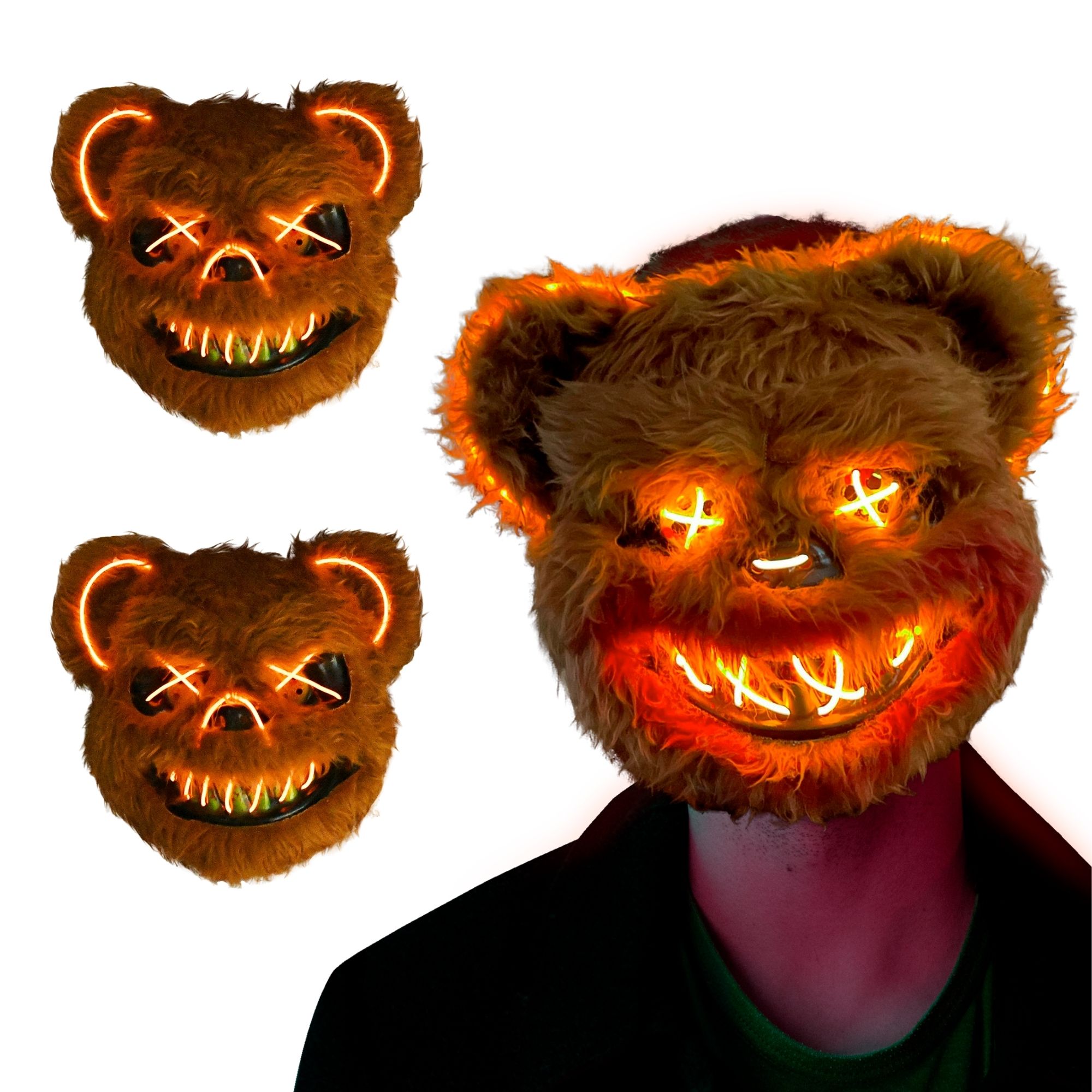 Paquete Mascara Led Oso Sangriento Halloween 2 piezas