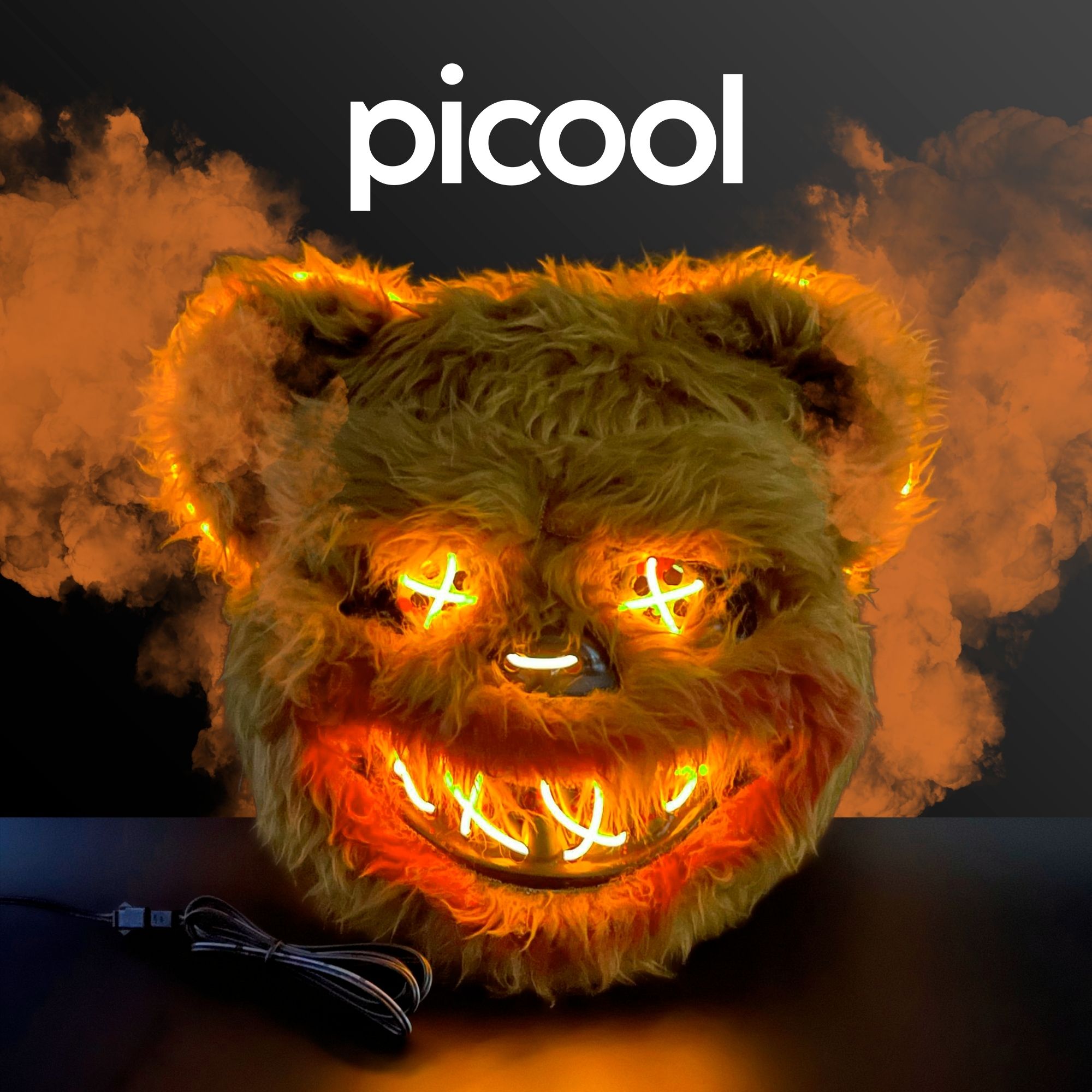 Paquete Mascara Led Oso Sangriento Halloween 2 piezas