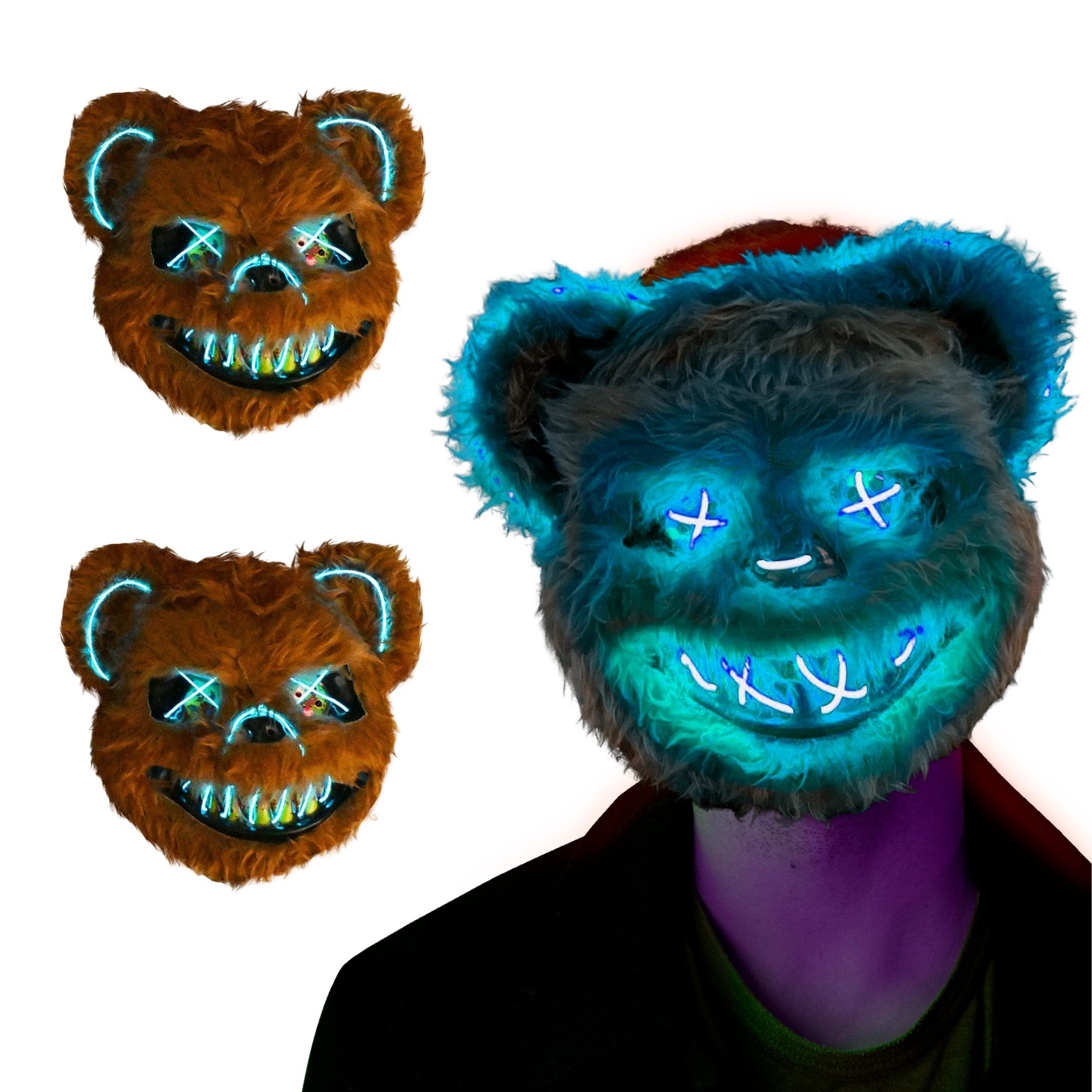 Paquete Mascara Led Oso Sangriento Halloween 2 piezas